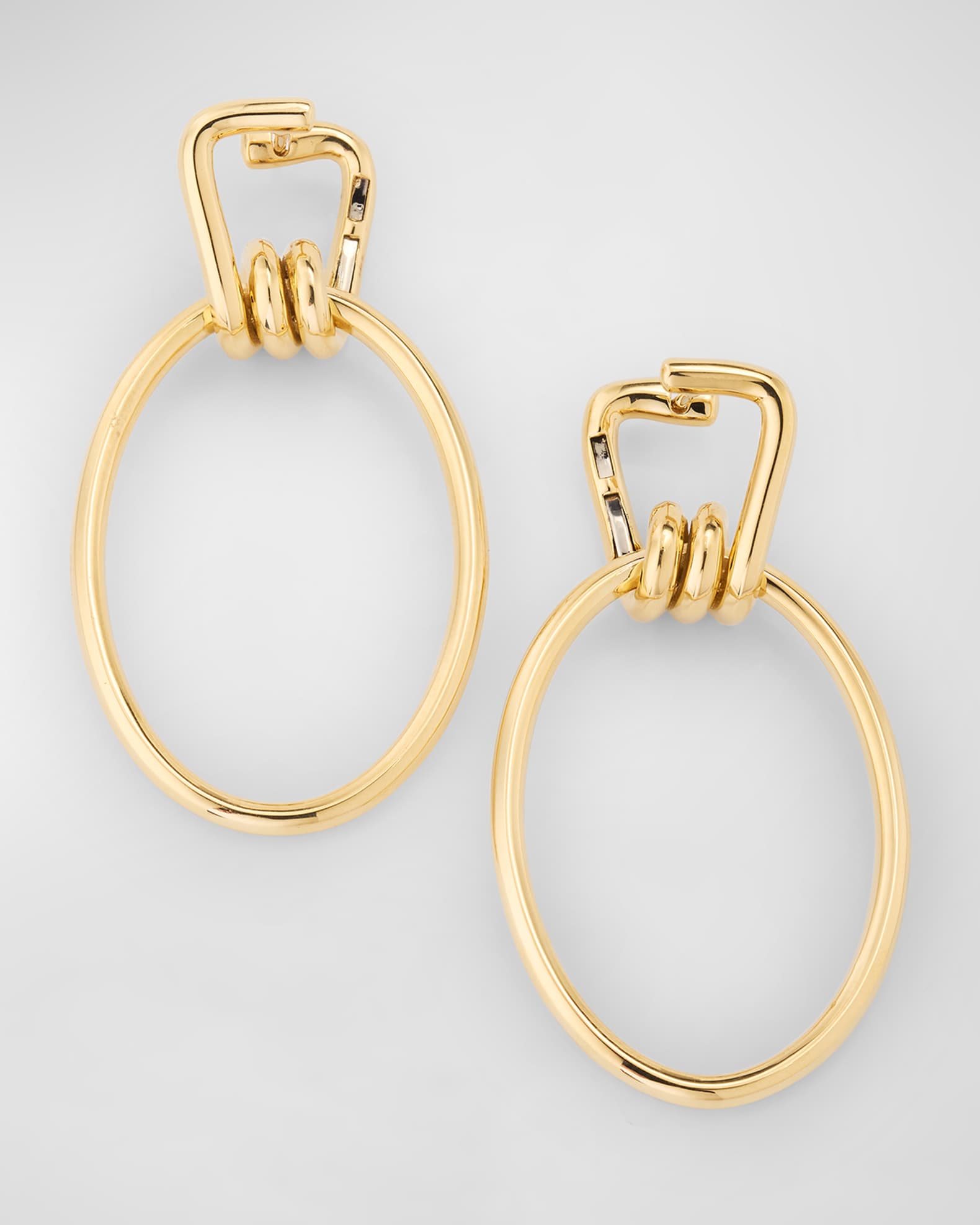 Huxley 18K Gold Elongated Coil Link Earrings 0