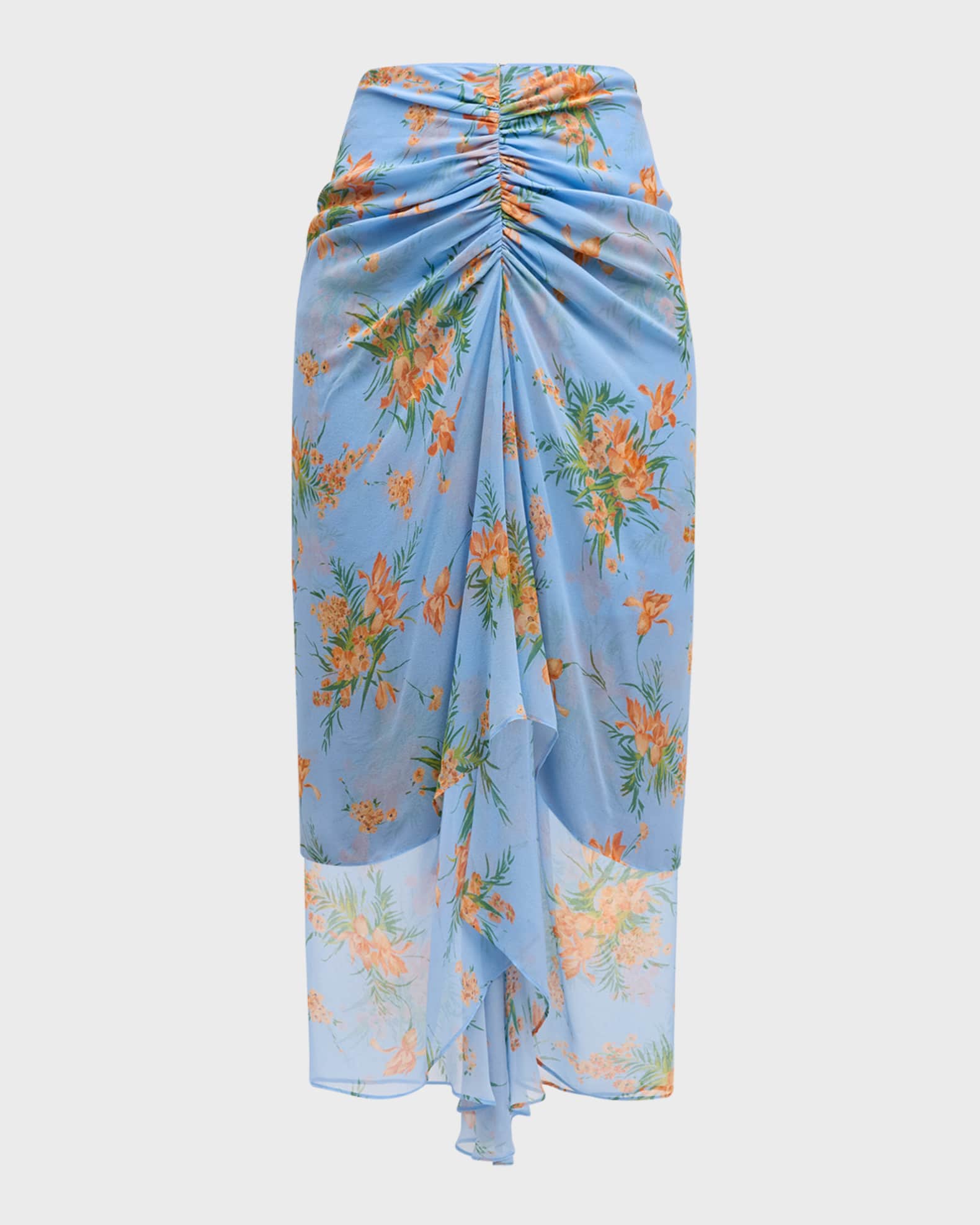 Veronica Beard Sira Gathered Floral Skirt