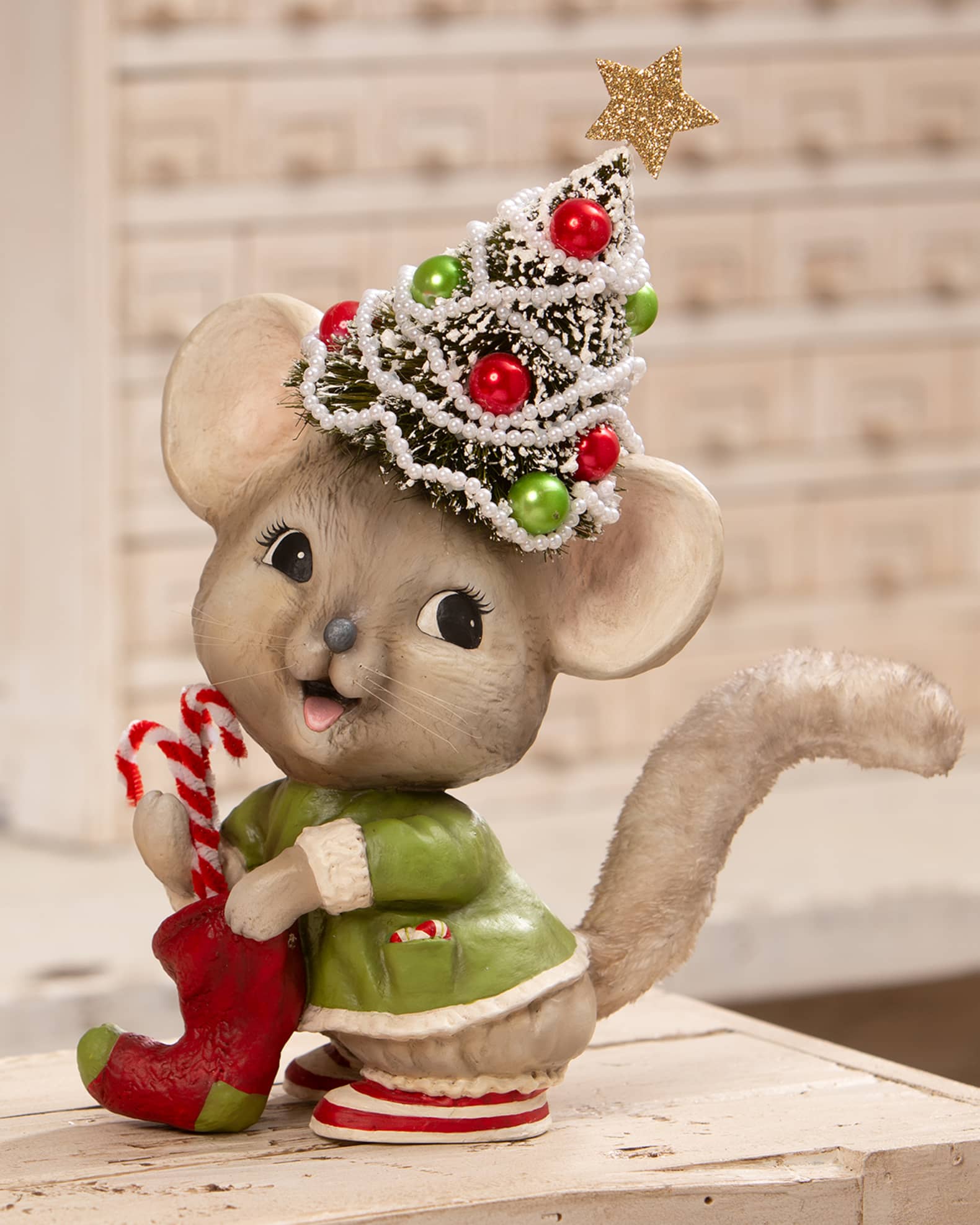 Bethany Lowe Christmas Tree Memzi Mouse Figurine Neiman Marcus