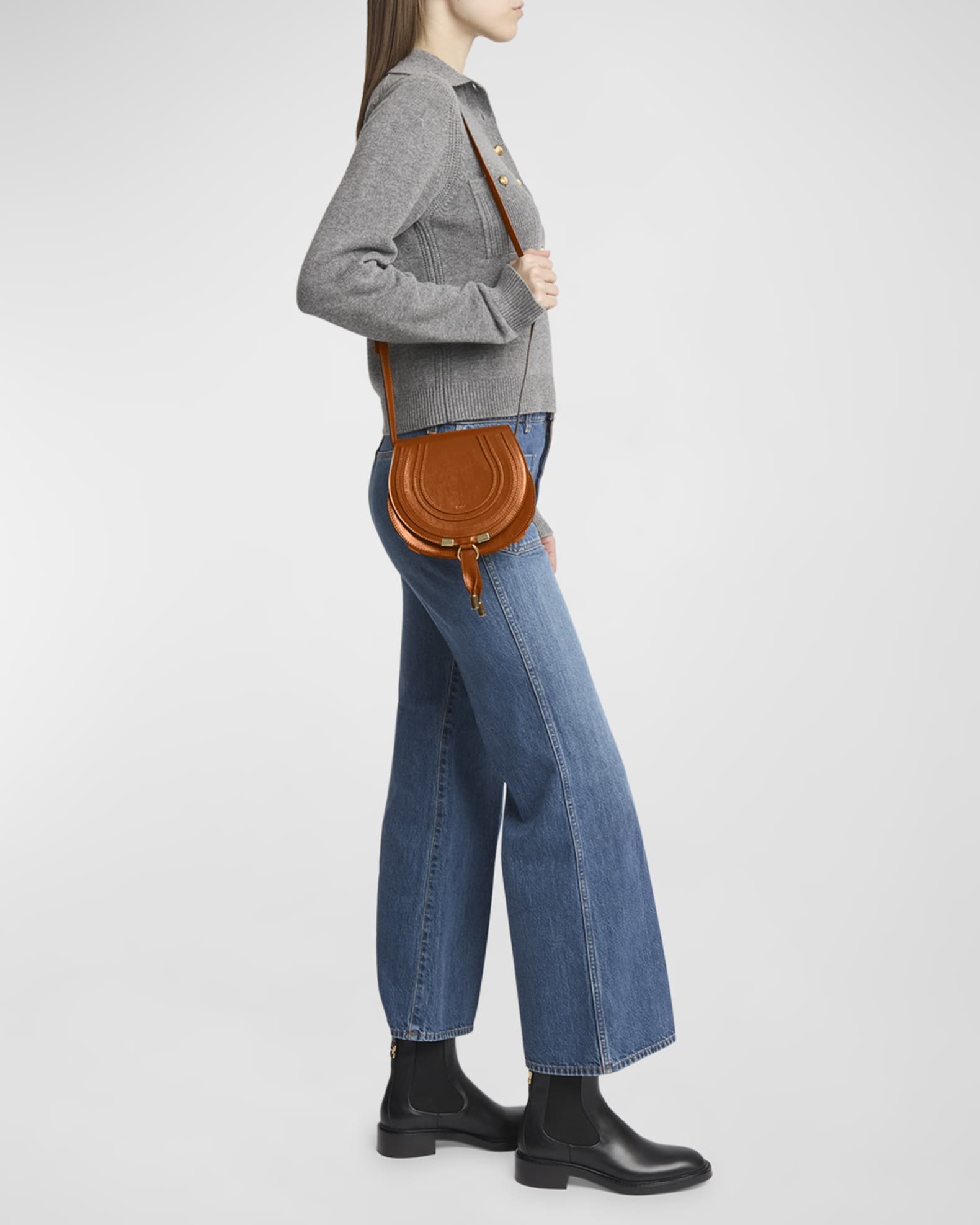 Chloe Marcie Small Crossbody Bag in Shiny Calfskin | Neiman