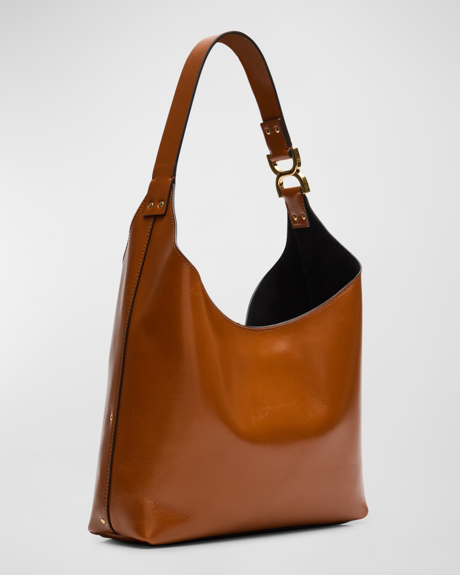 Chloe Marcie Small Hobo Bag in Shiny Calfskin | Neiman Marcus