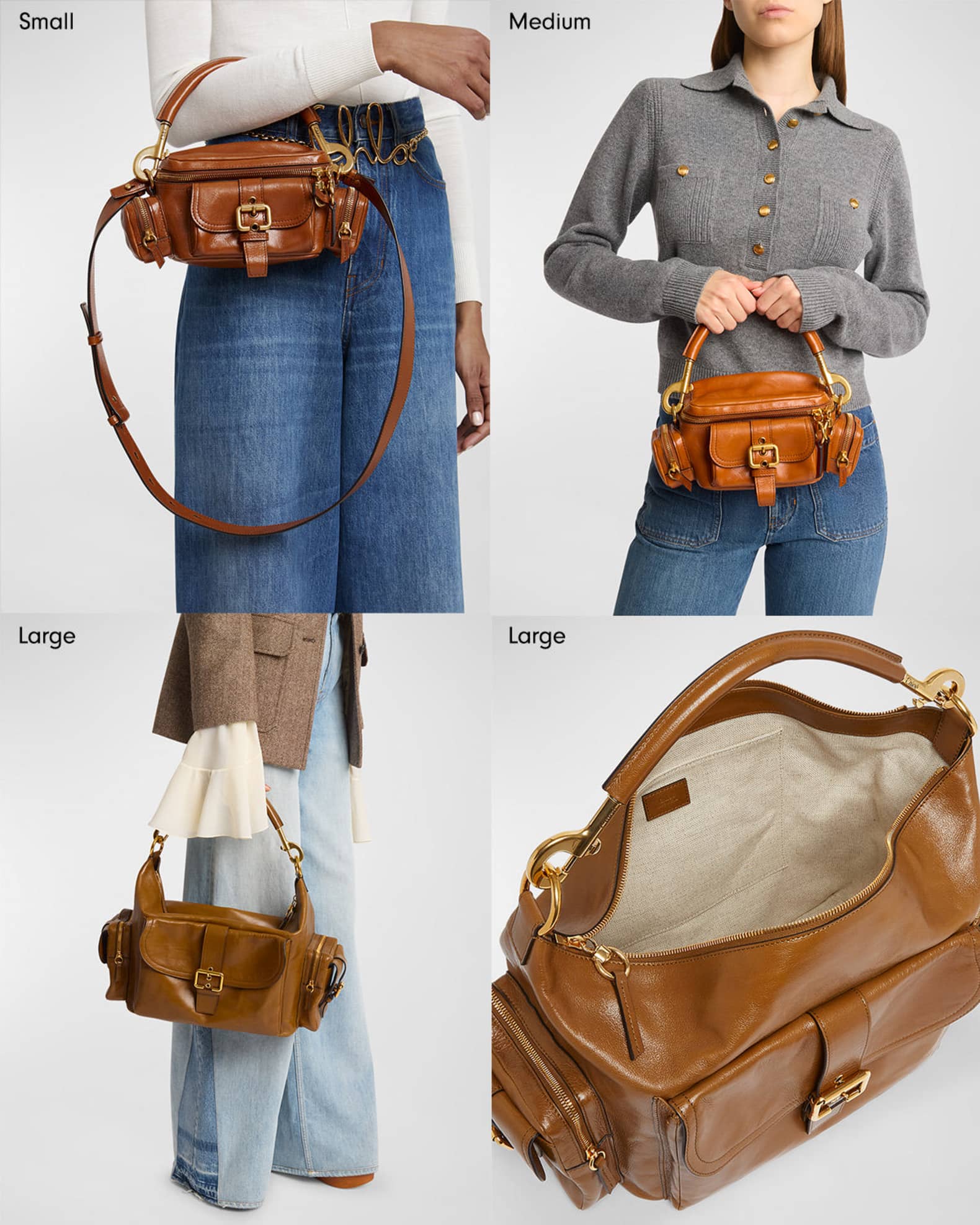 Camera Bag Small in Natural Shiny Calfskin