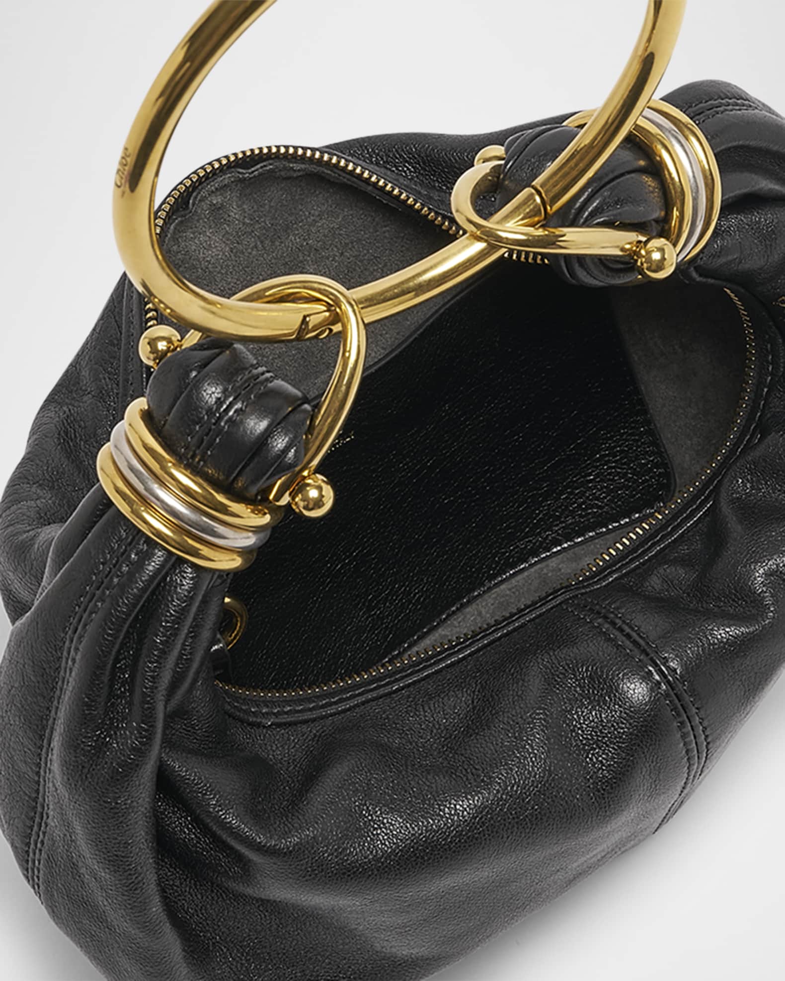Chloe Bracelet Bag Mini in Shiny Grained Calfskin | Neiman