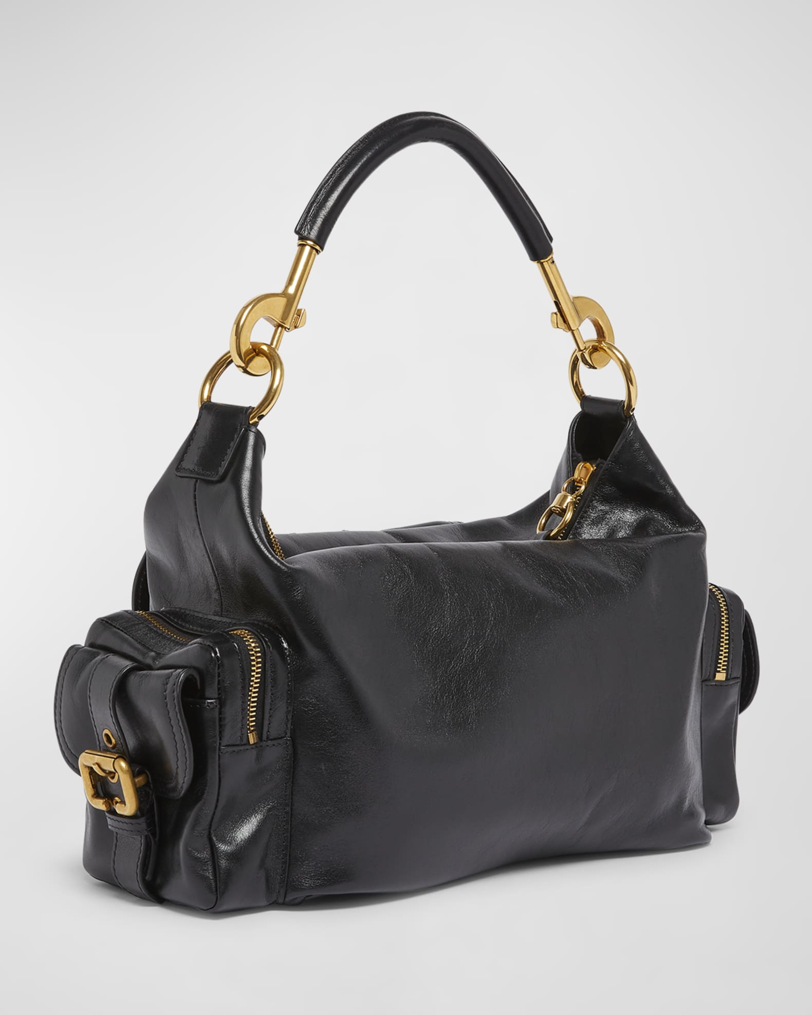 ショルダーバッグ・ポシェット Chloe Medium Camera Bag In Glossy Leather Chloé - Medium Camera Bag in Black | Mitchell Stores