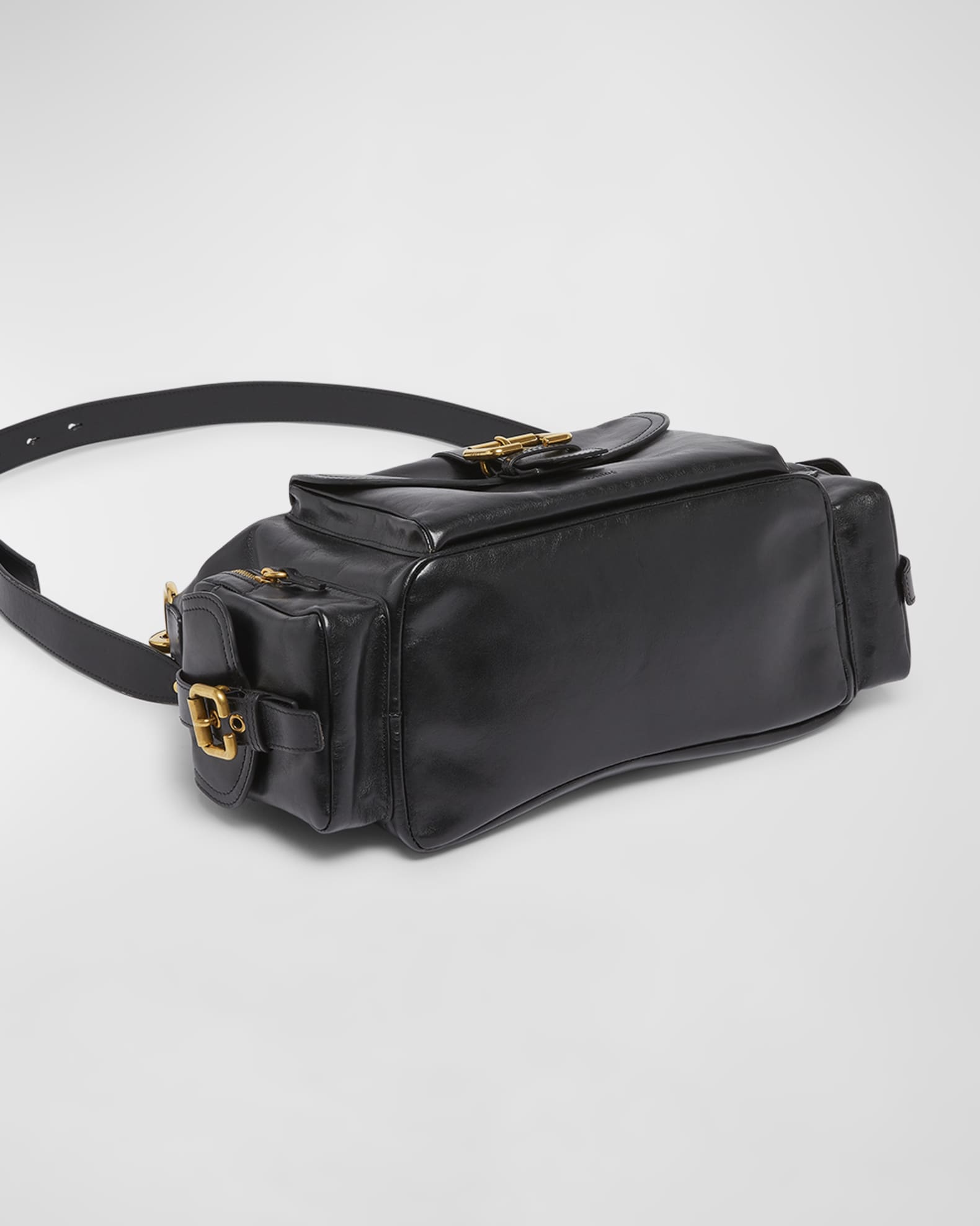 Camera Bag Medium in Natural Shiny Calfskin | Neiman Marcus