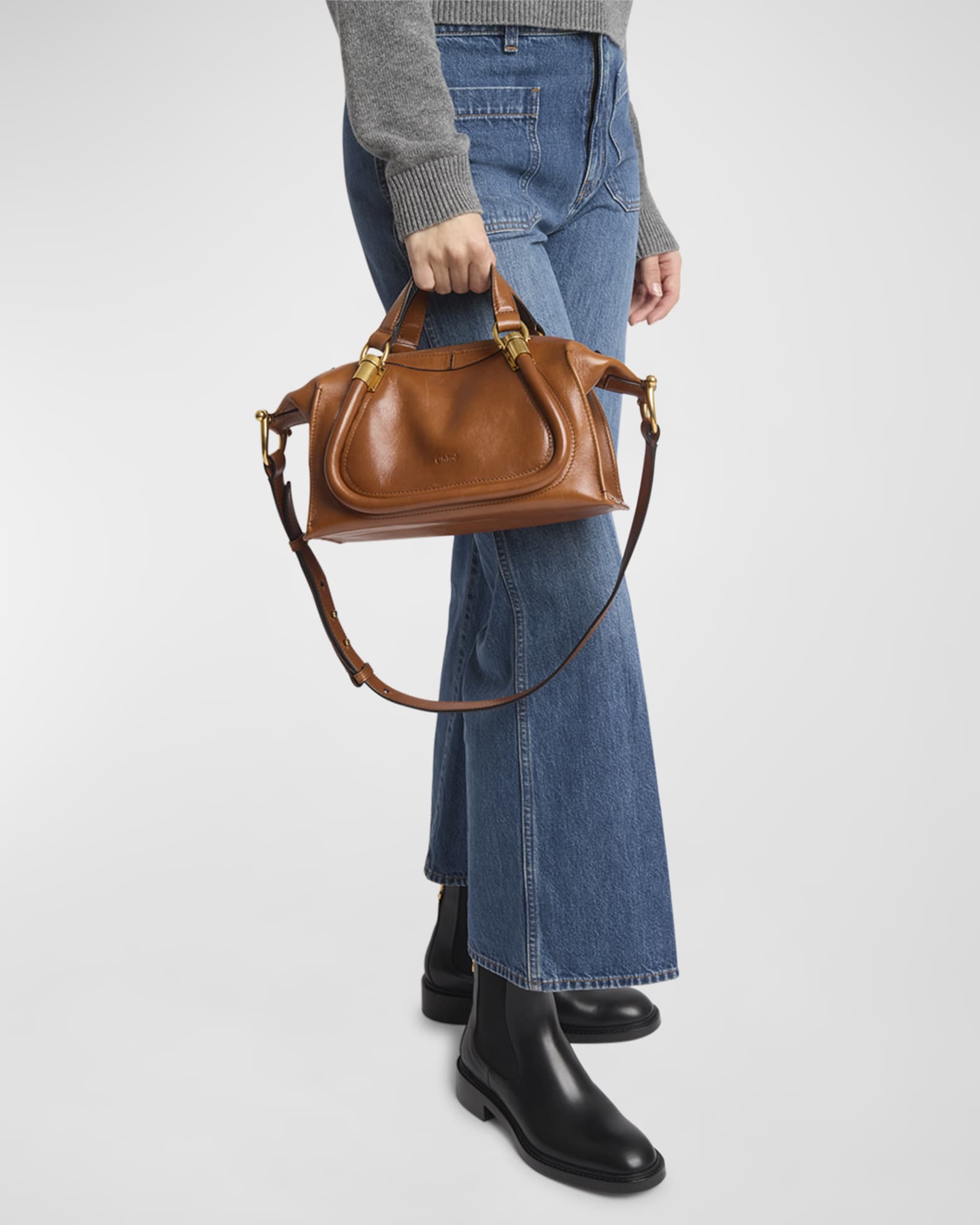 Chloe Paraty 24 Medium Bag in Shiny Calfskin Neiman Marcus