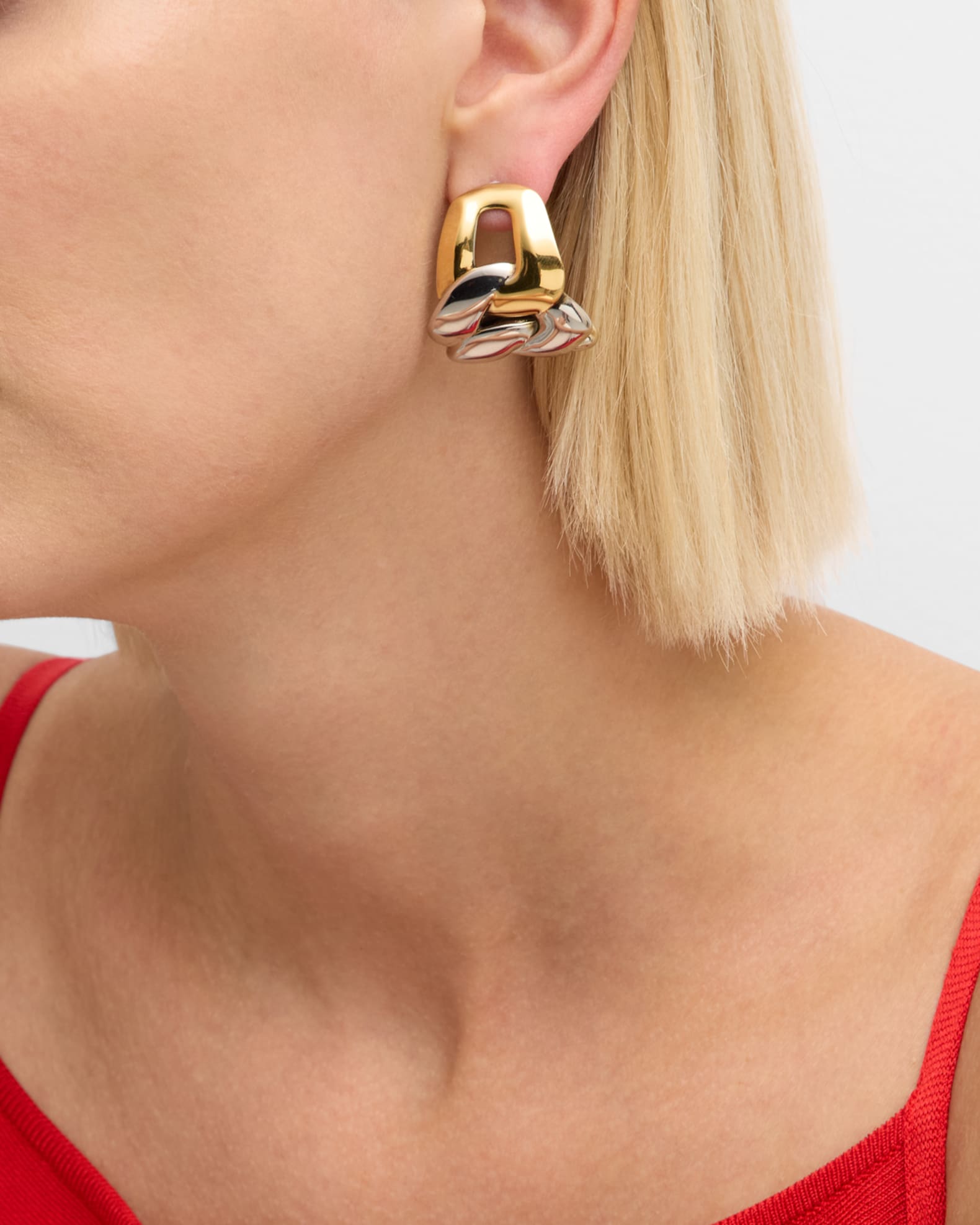 Two-Tone Chain Earrings 1
