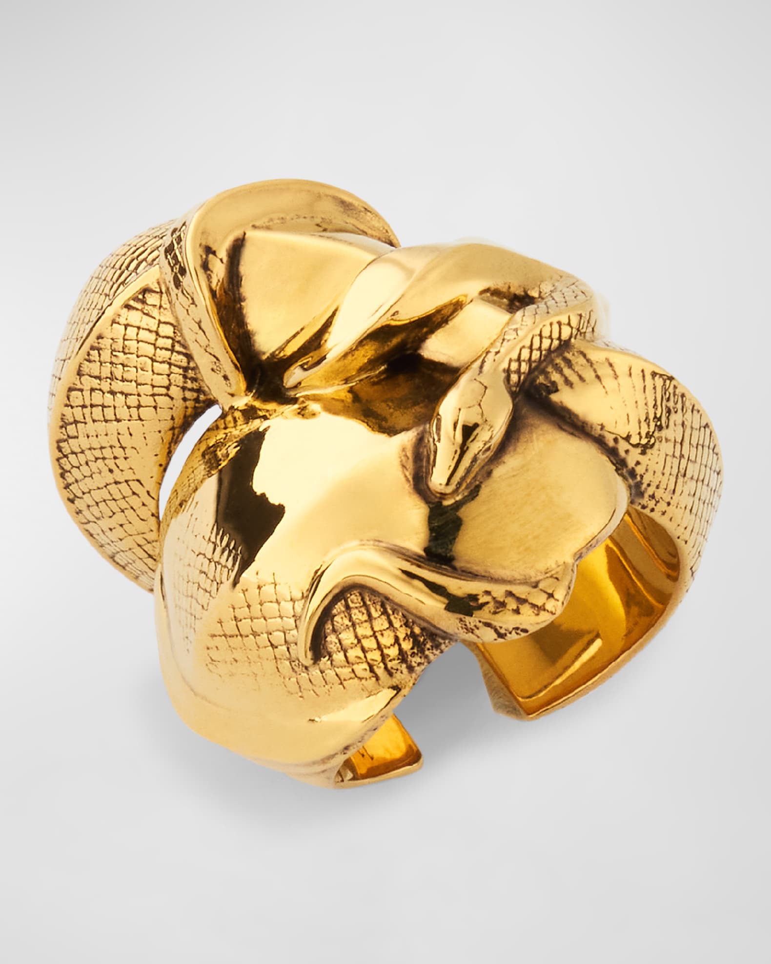 Alexander McQueen Gold Plated Snake Ring Neiman Marcus