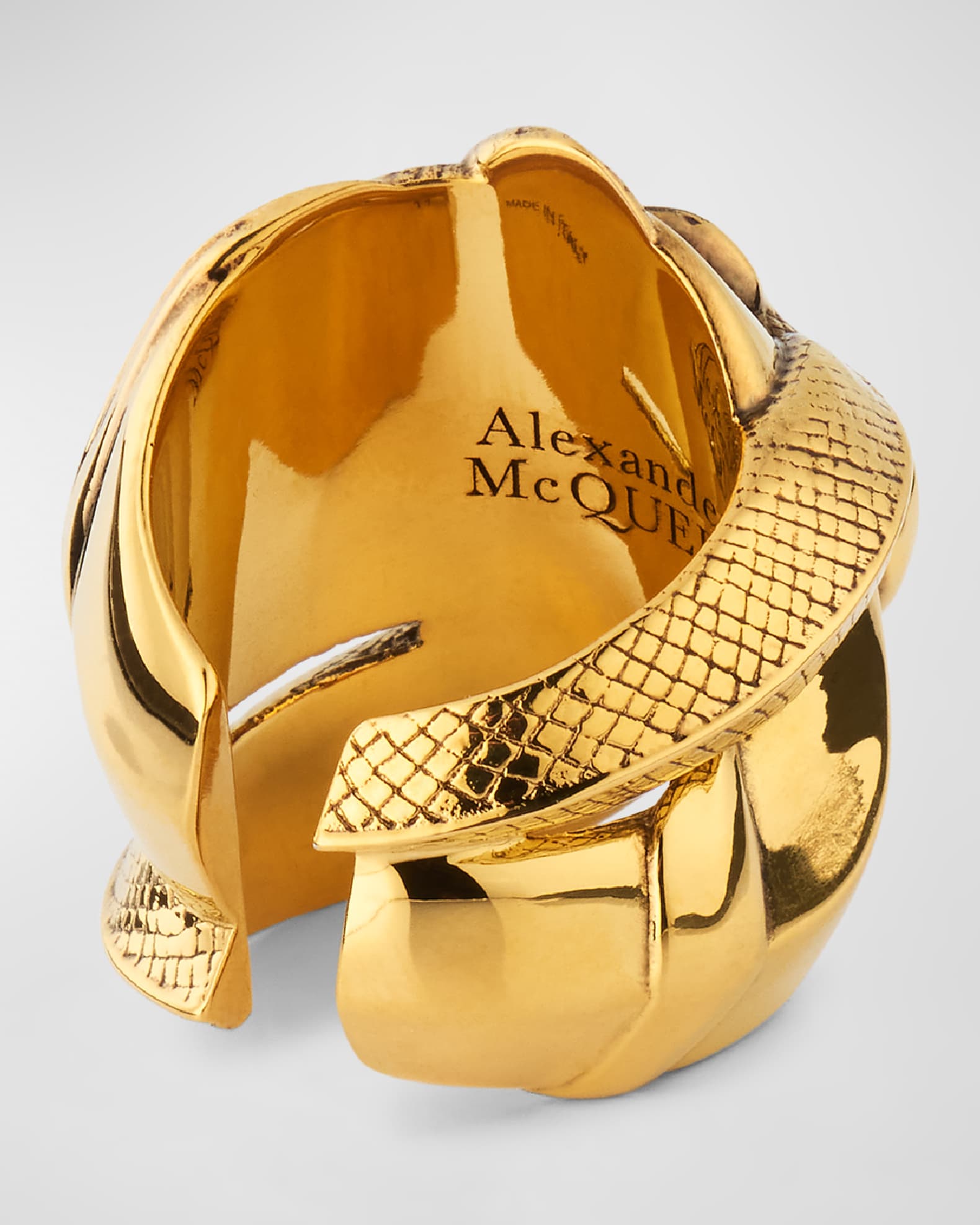 Alexander McQueen Gold Plated Snake Ring Neiman Marcus