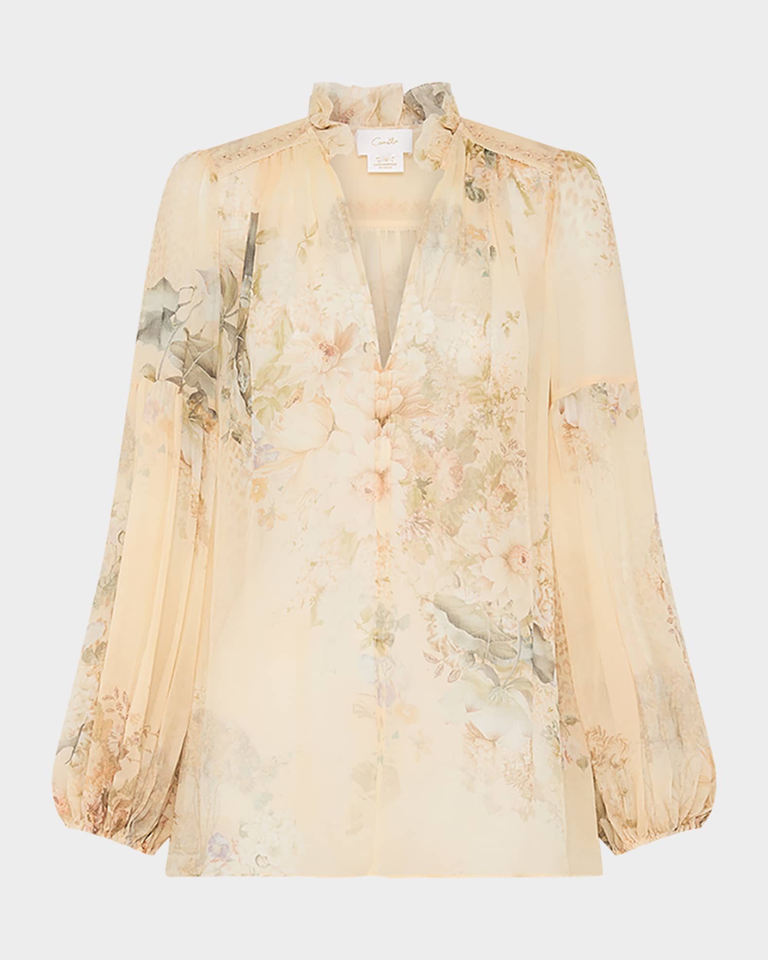 Silky Cotton Poplin Frill Blouse