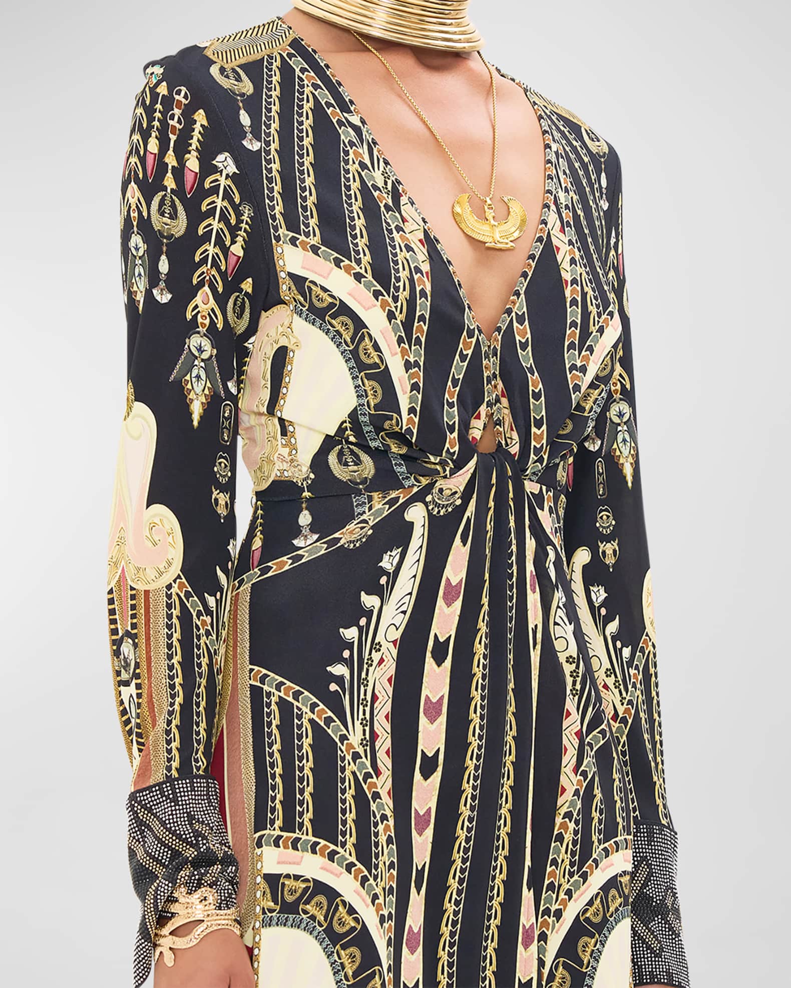 TWIST FRONT JERSEY HOODED DRESS VALLEY OF THE KINGS
