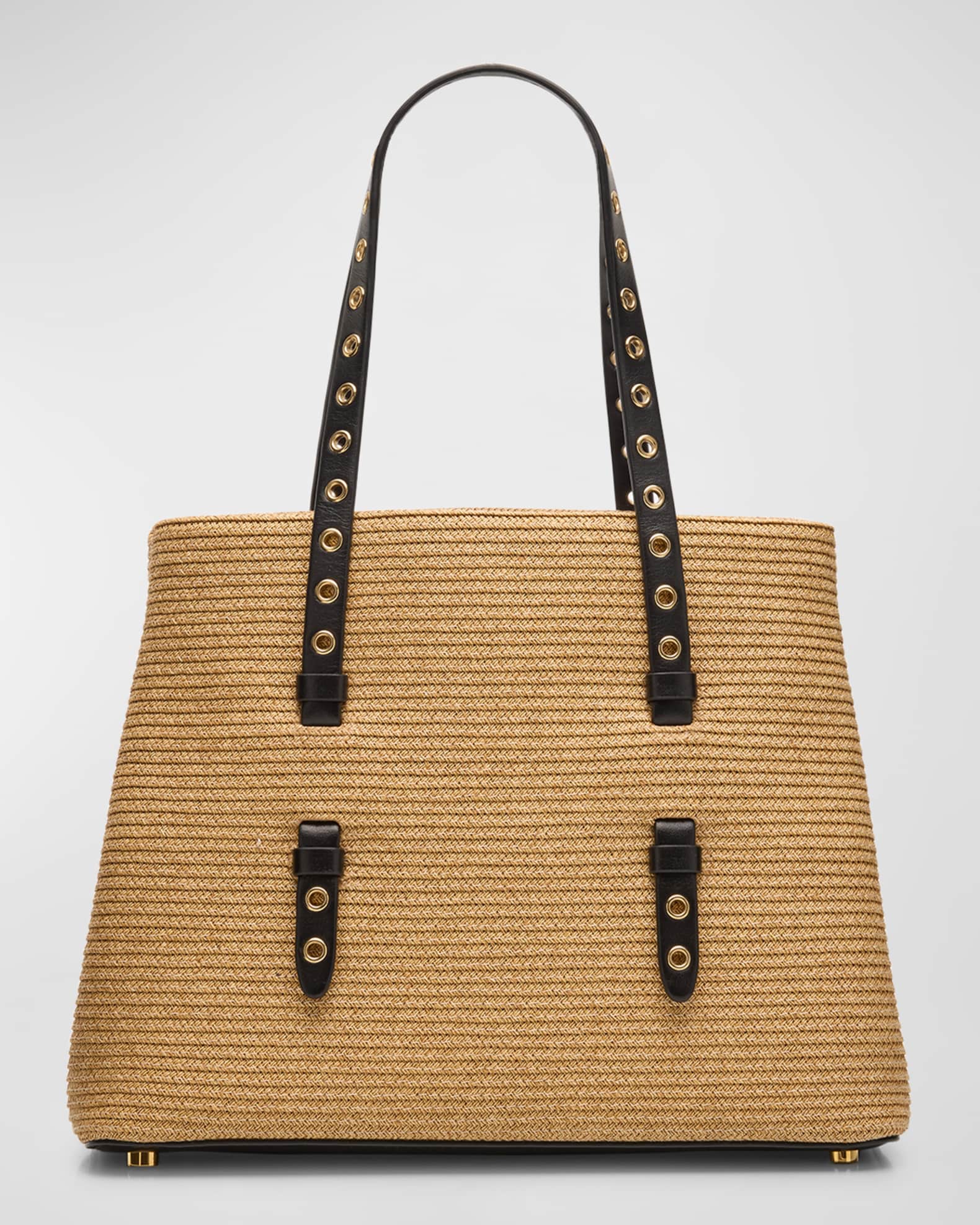 Mina 25 Shoulder Bag in Paper Straw and Leather 0