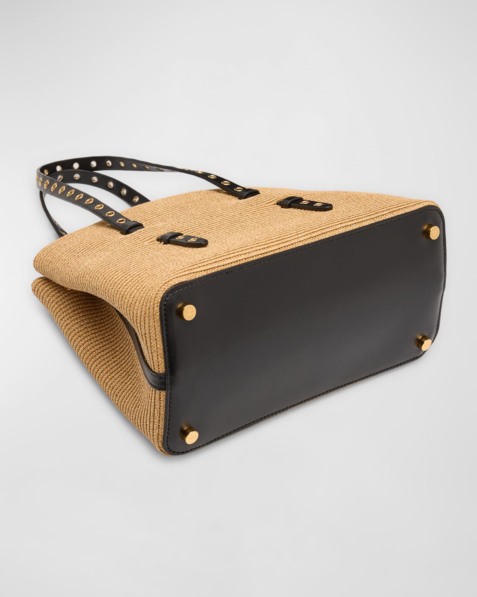 Mina 25 Shoulder Bag in Paper Straw and Leather 1