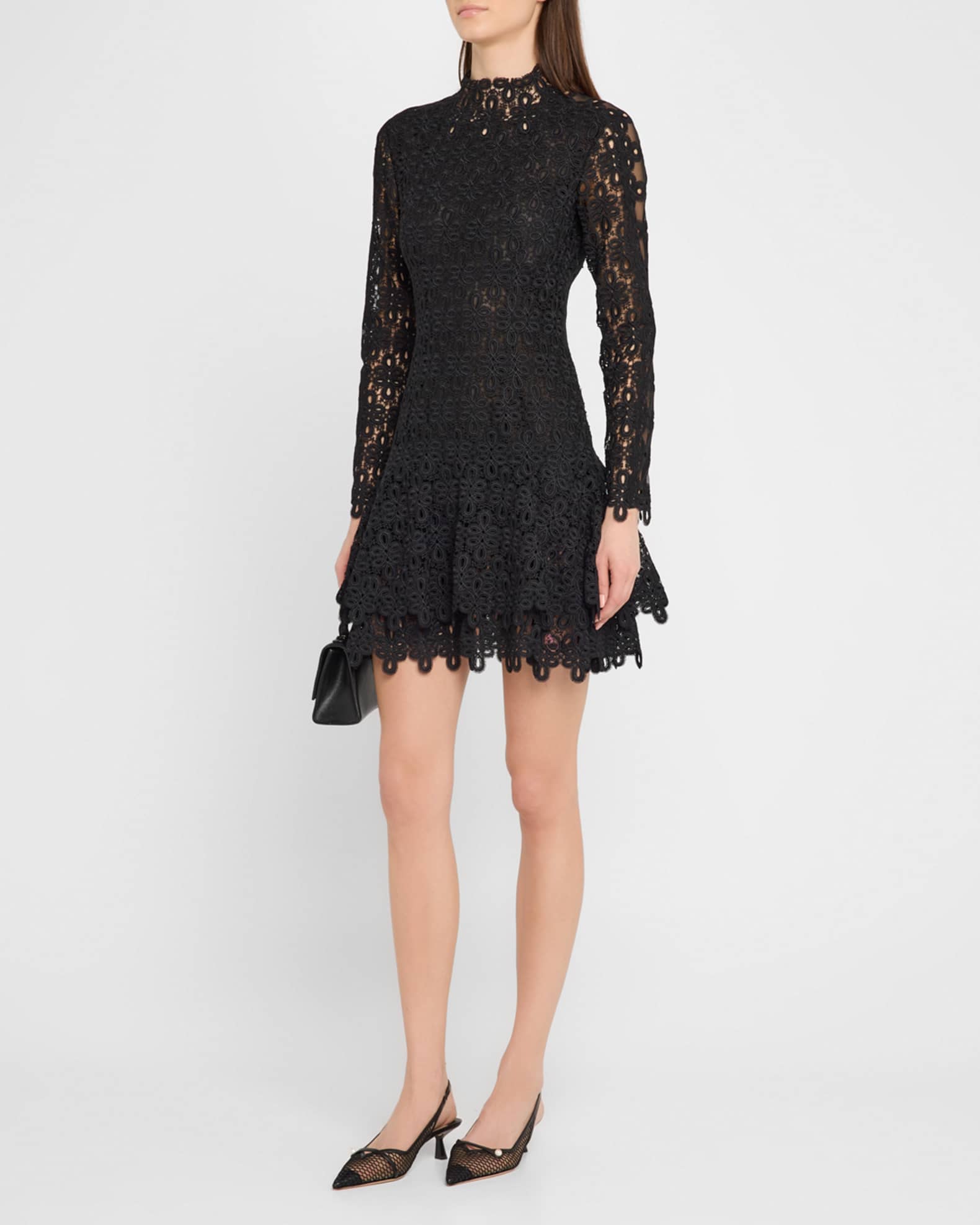 Joy Guipure Lace Long-Sleeve Mini Dress 1
