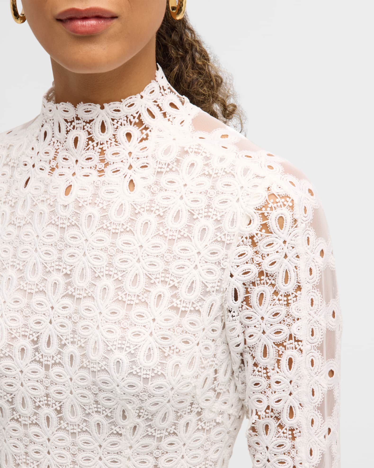 Jonathan simkhai guipure lace long sleeve dress clearance