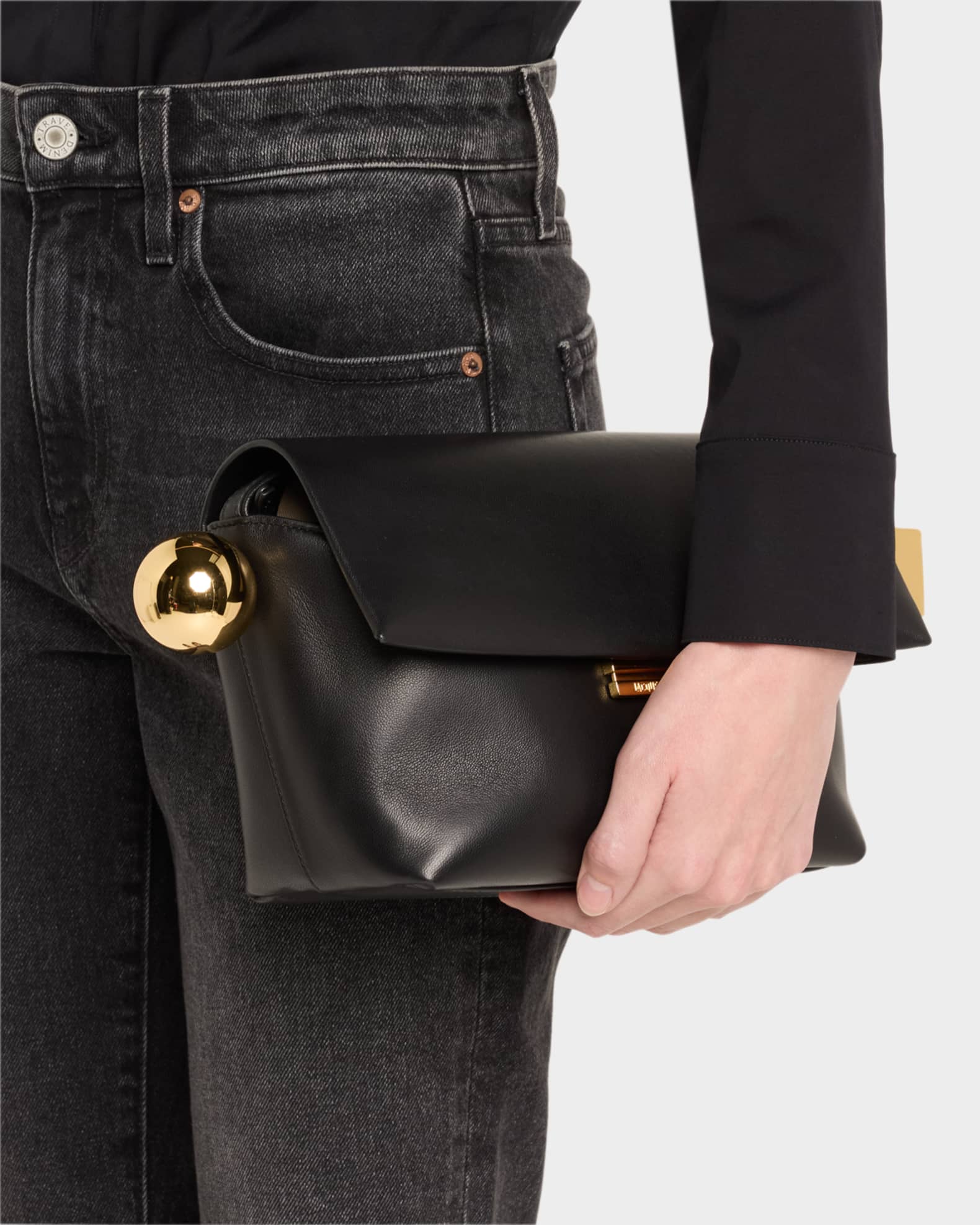 Le Rond Carre Leather Shoulder Bag | Neiman Marcus