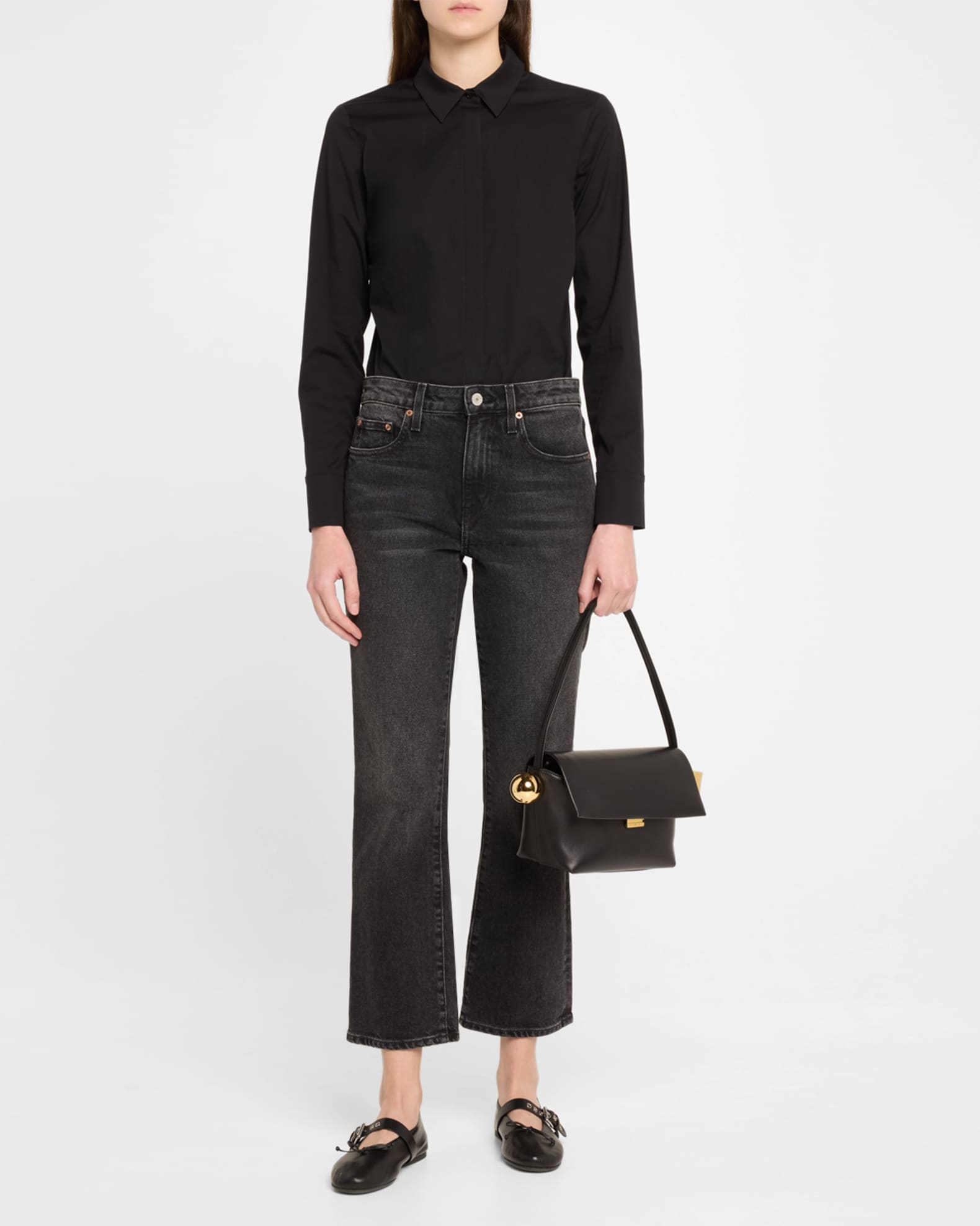 Le Rond Carre Leather Shoulder Bag | Neiman Marcus