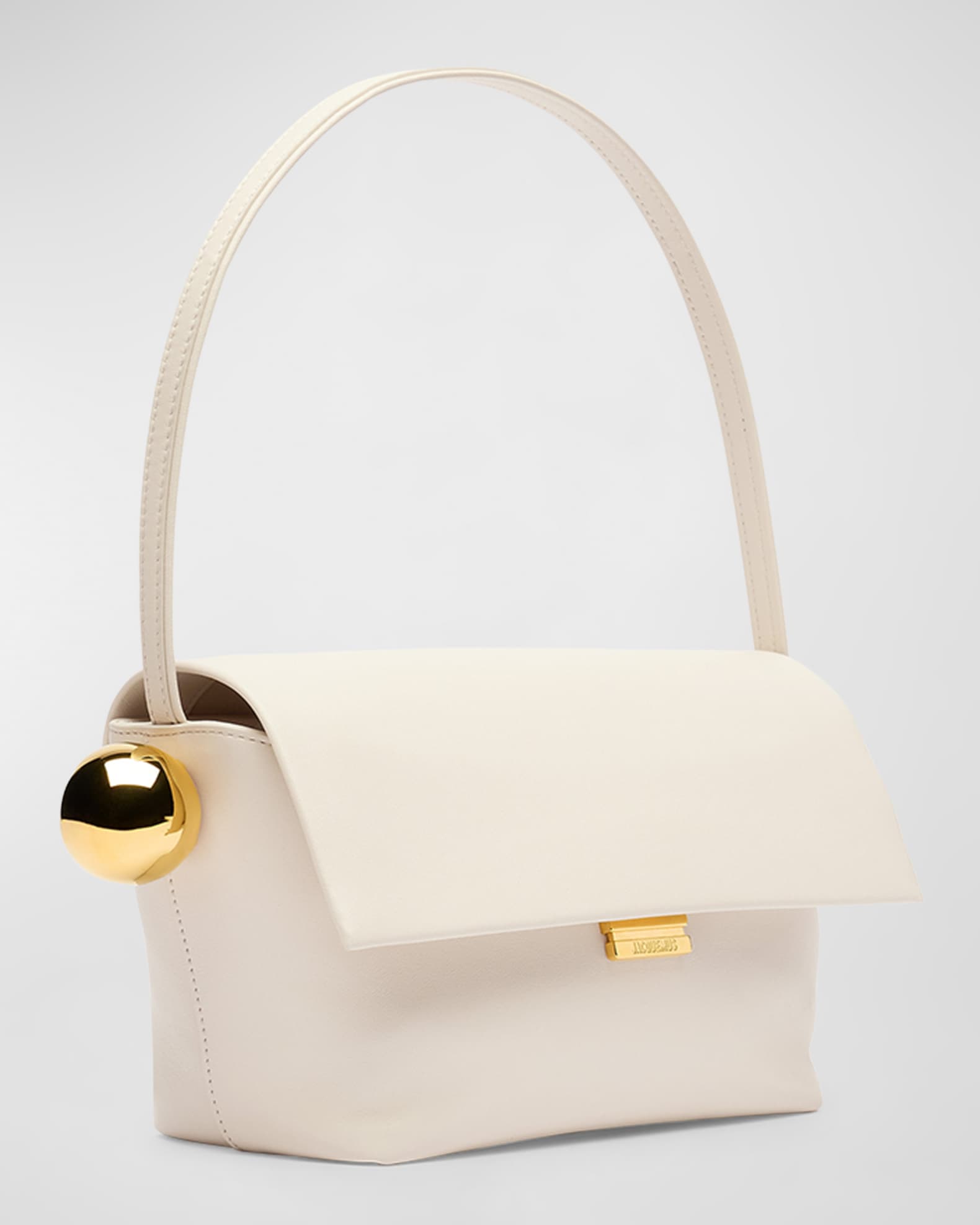 Jacquemus Le Rond Carre Leather Shoulder Bag | Neiman Marcus