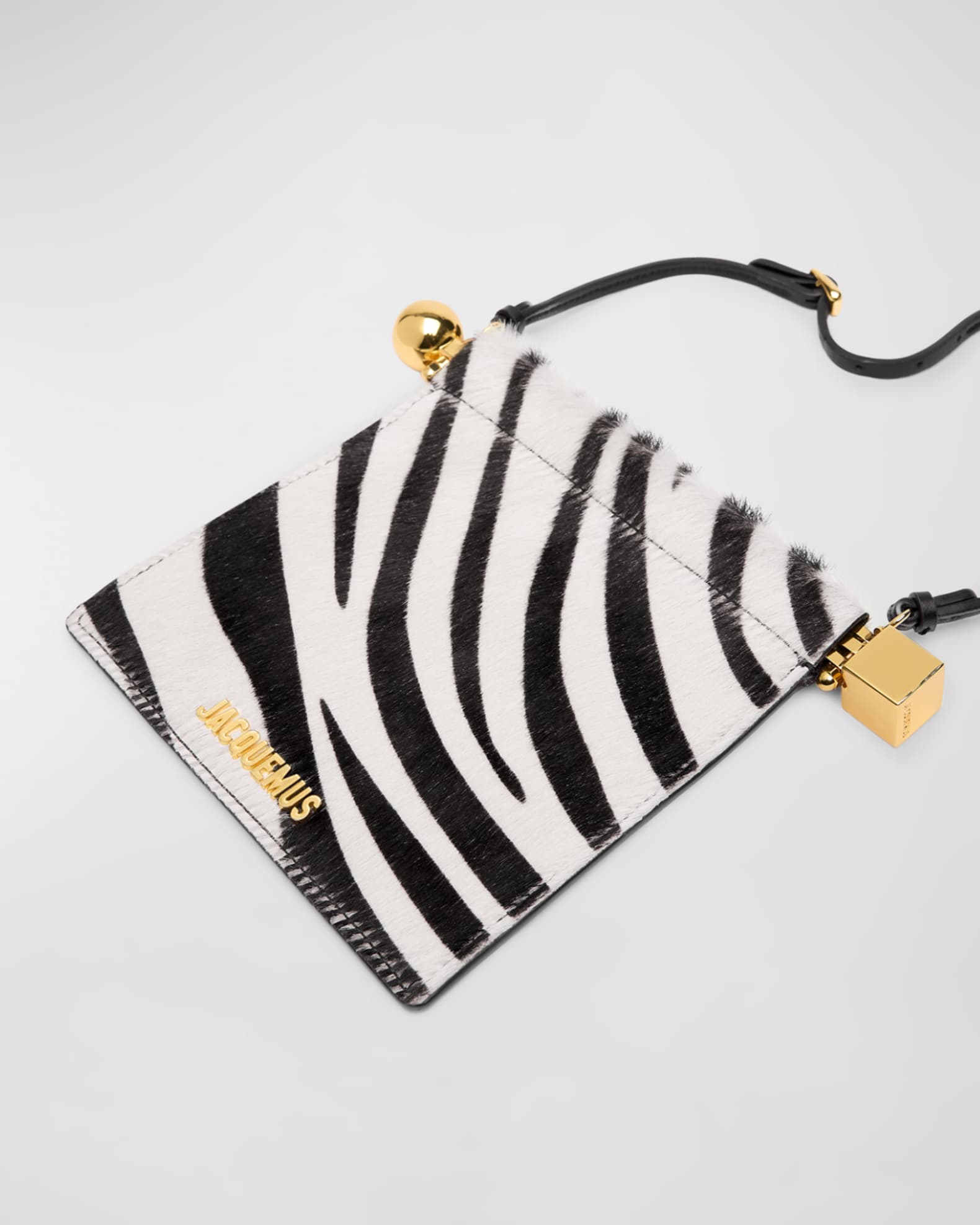 Le Porte Rond Zebra Calf Hair Shoulder Bag 1