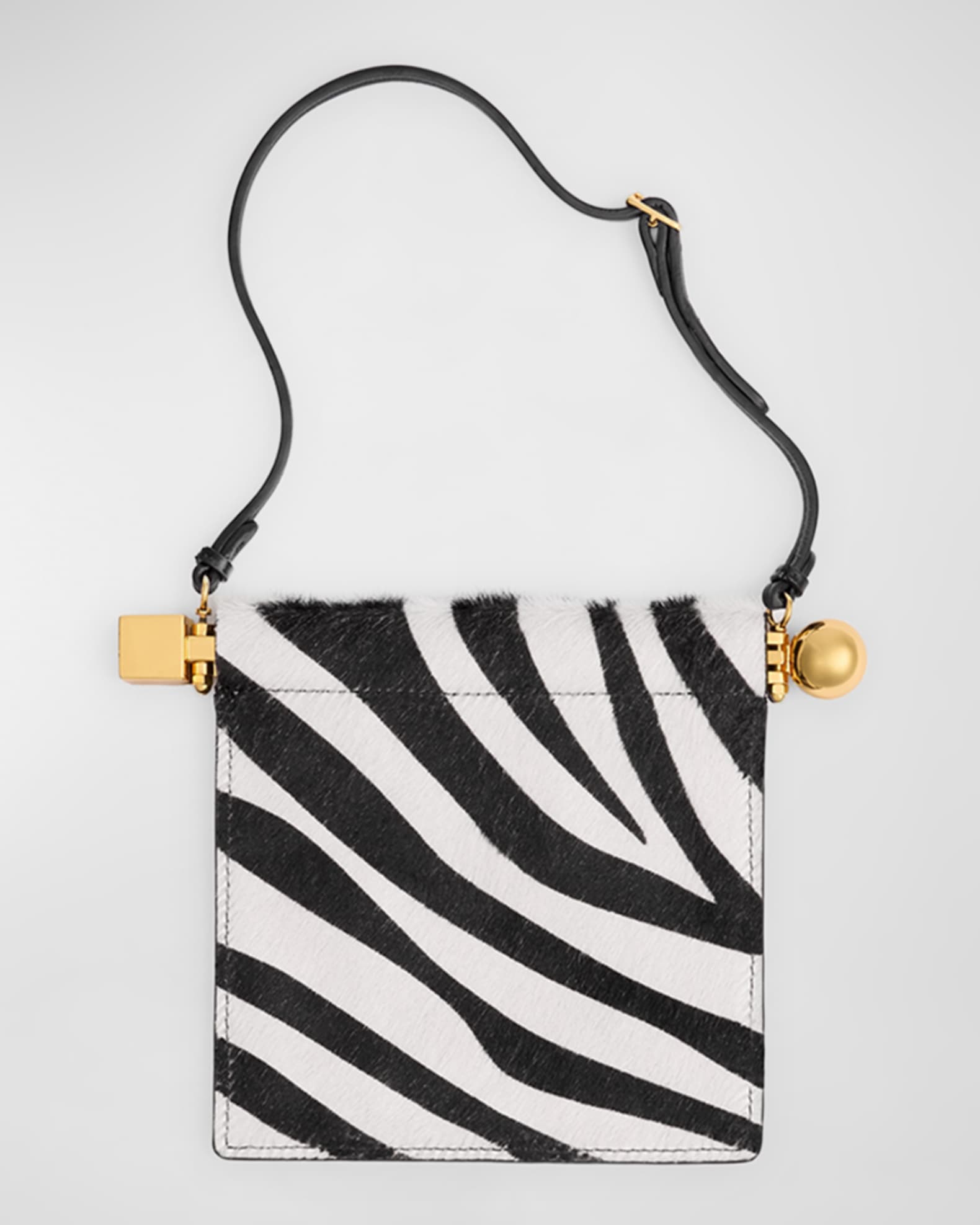Le Porte Rond Zebra Calf Hair Shoulder Bag