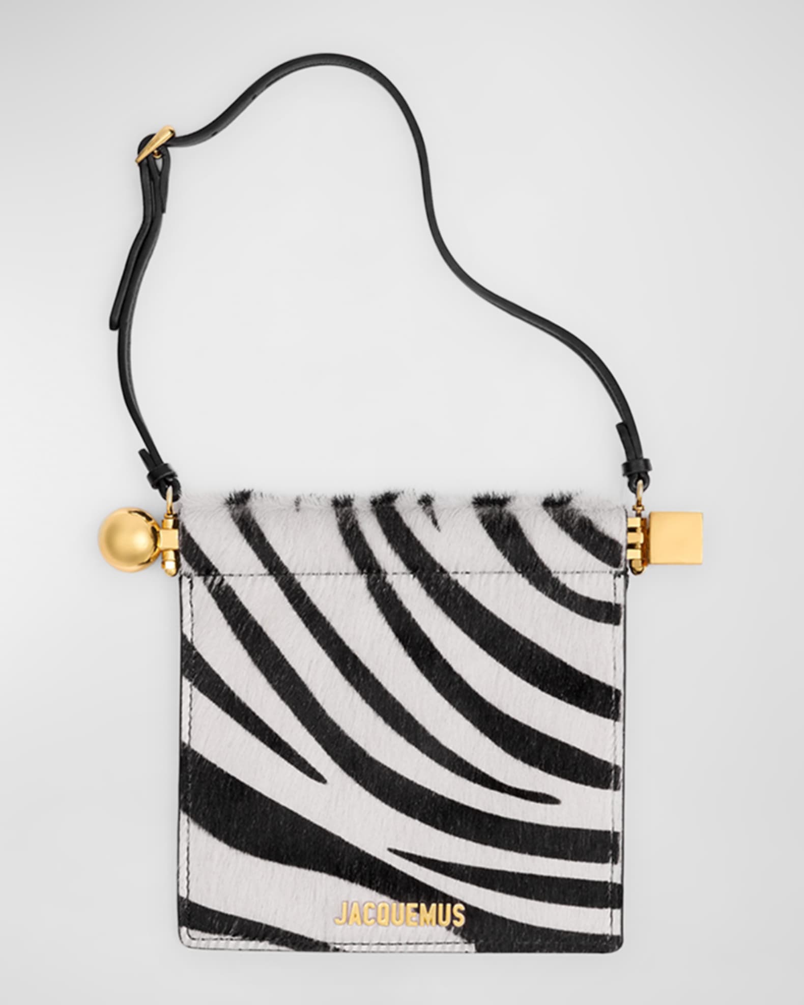 Le Porte Rond Zebra Calf Hair Shoulder Bag 0