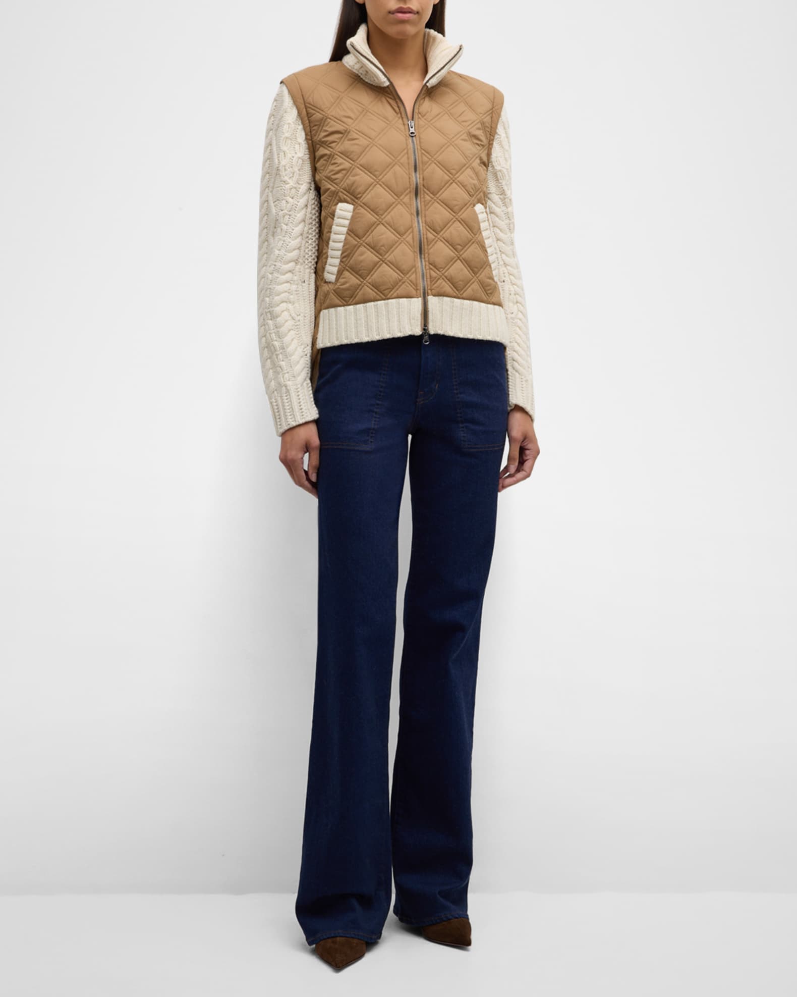 Mixed media jacket women's shop