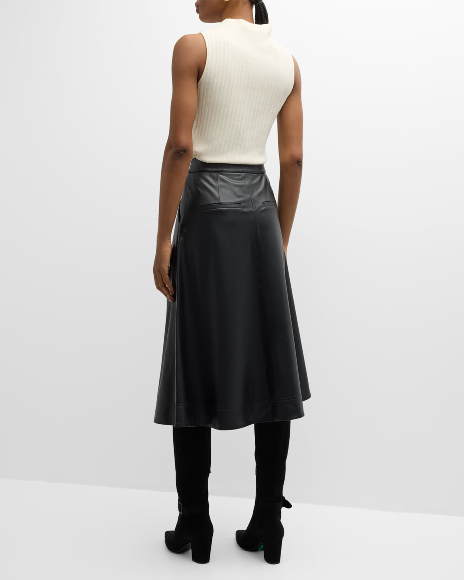 Veronica Beard Louise Vegan Leather Skirt Neiman Marcus