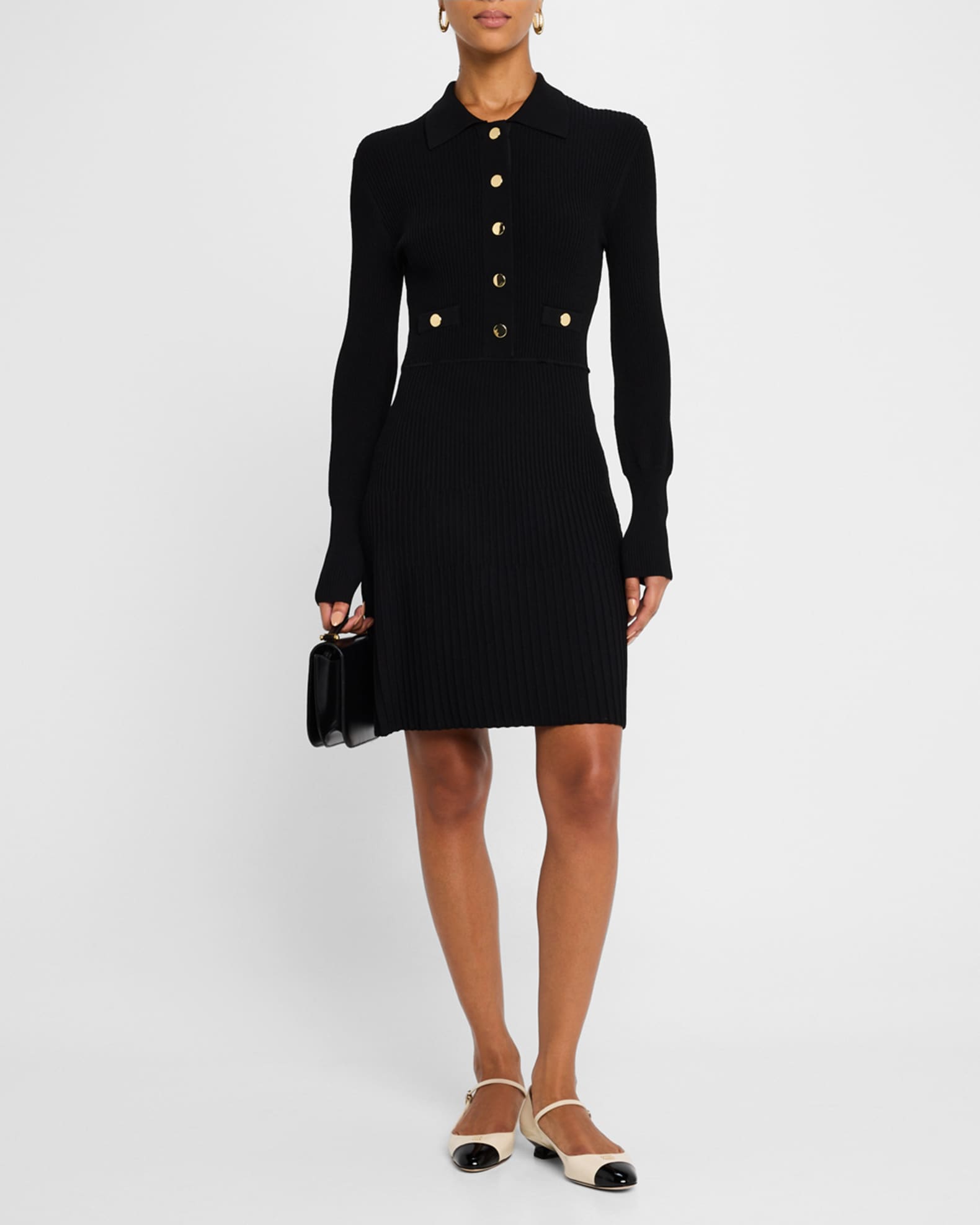 Lauper Long-Sleeve Ribbed Mini Dress 1