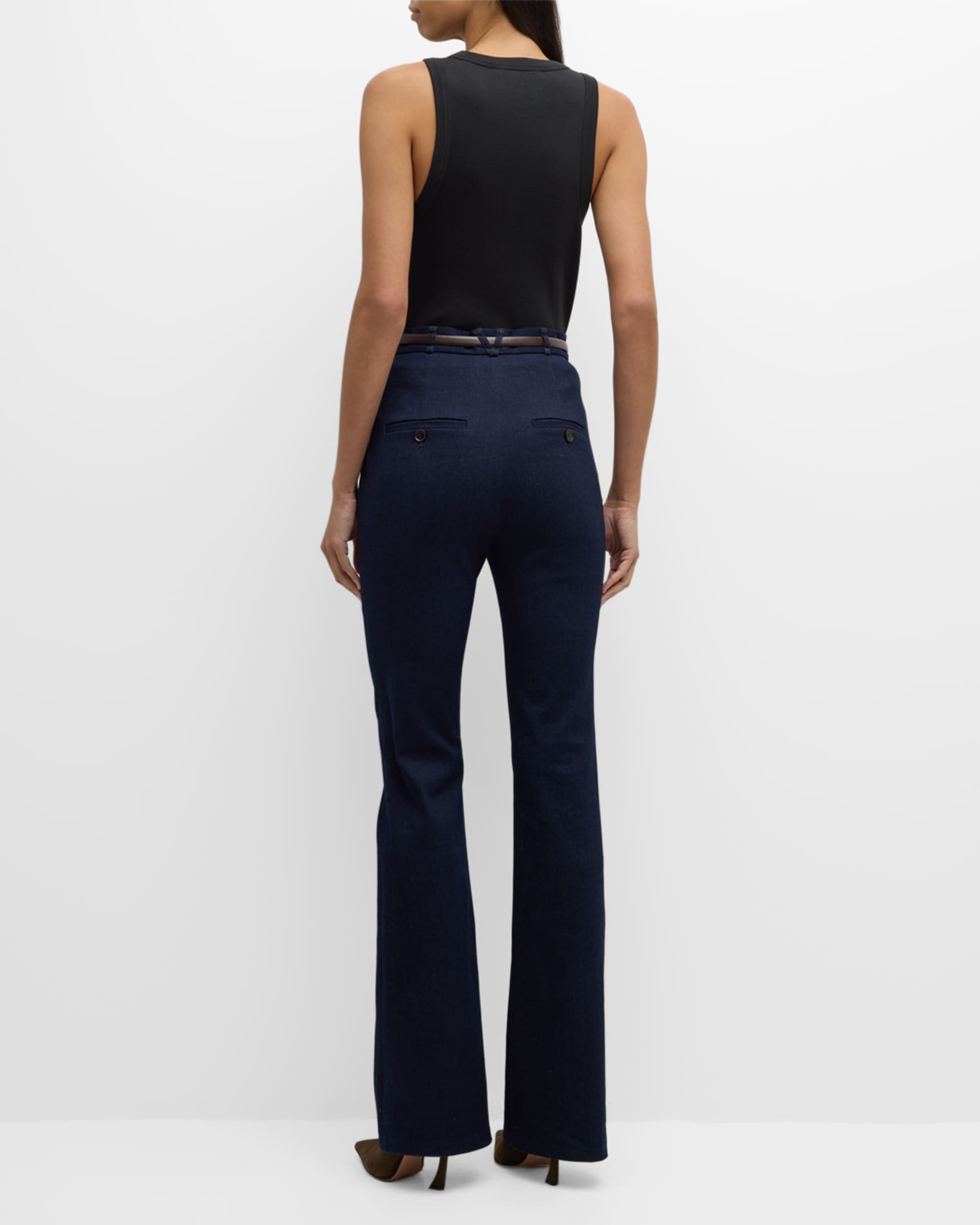 【oan】Gracie Denim Pants Gracie Belted Denim Pant in Dark Wash | Veronica Beard