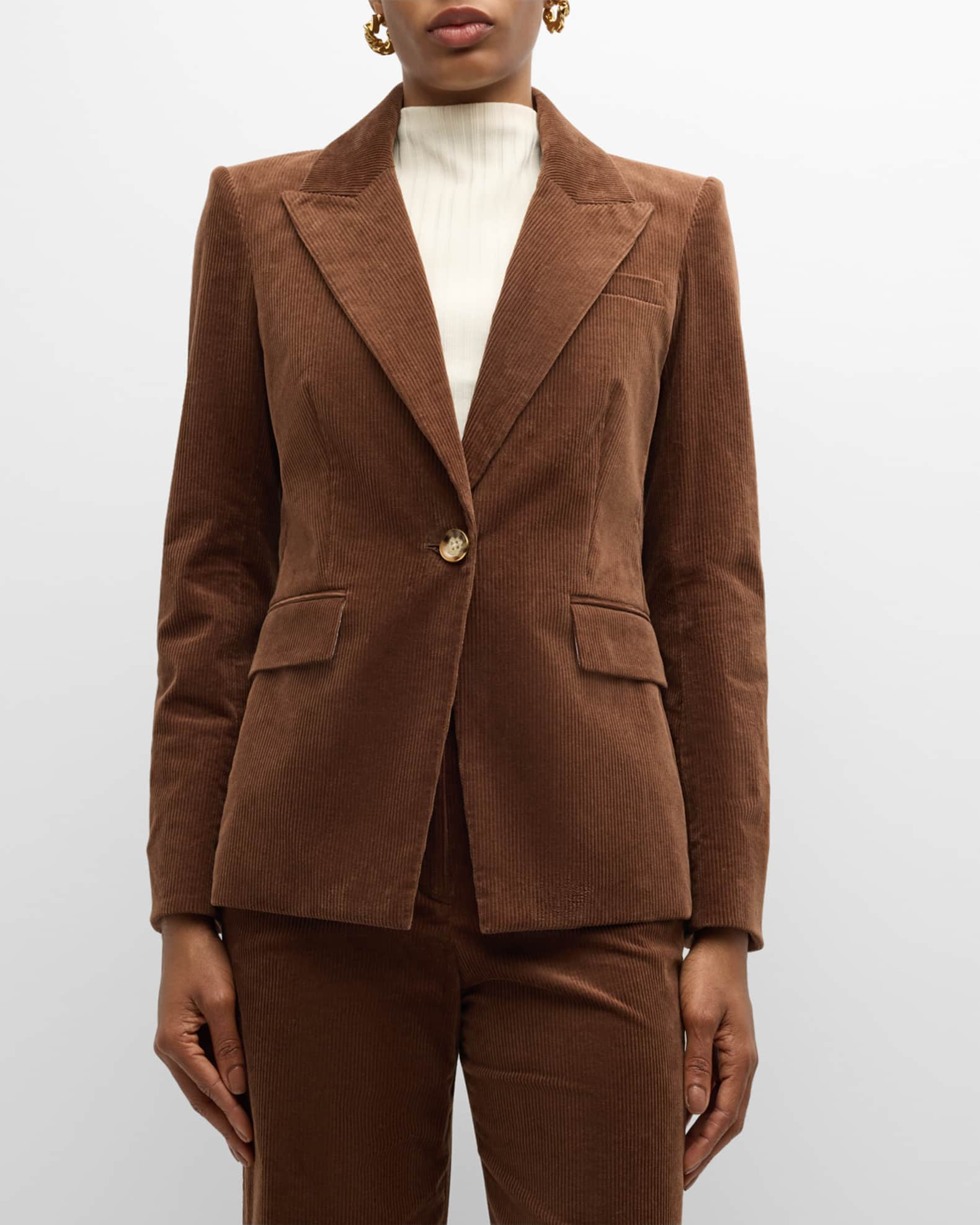 Veronica Beard Reagan Corduroy Dickey Jacket Dark Cocoa Size 0