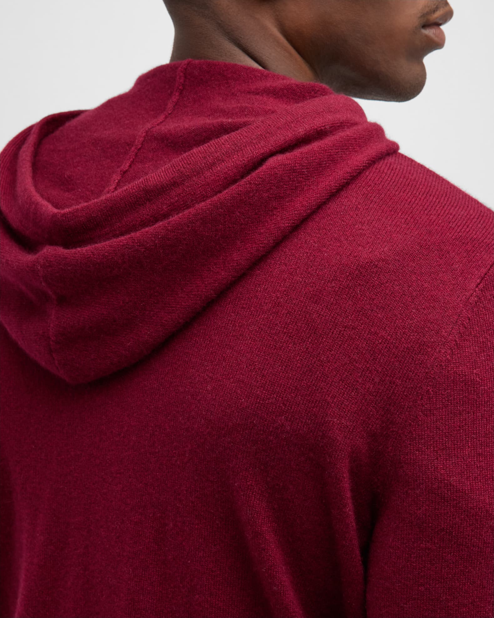 Neiman Marcus Men s Recycled Cashmere Pullover Hoodie Currant Men s M Coats Jackets Outerwear Pullovers Sweatshirts Hoodies