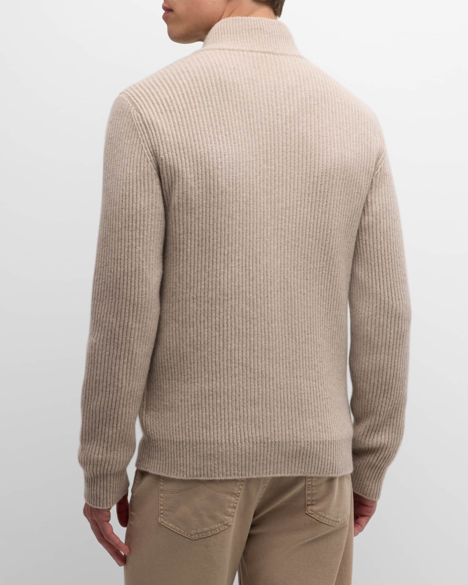 Men's Ribbed Full-Zip Sweater