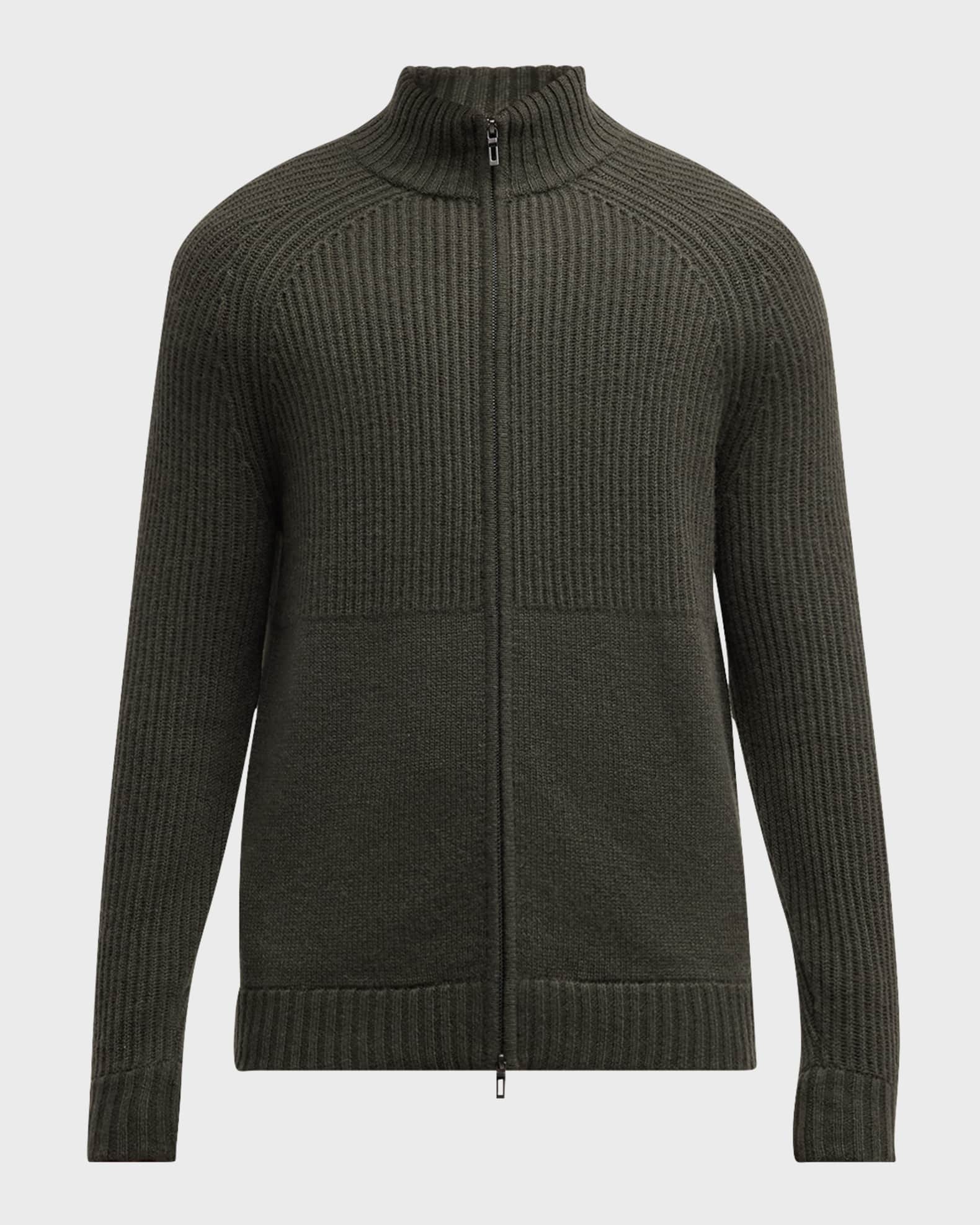 Men's Mixed Rib Full-Zip Sweater 0