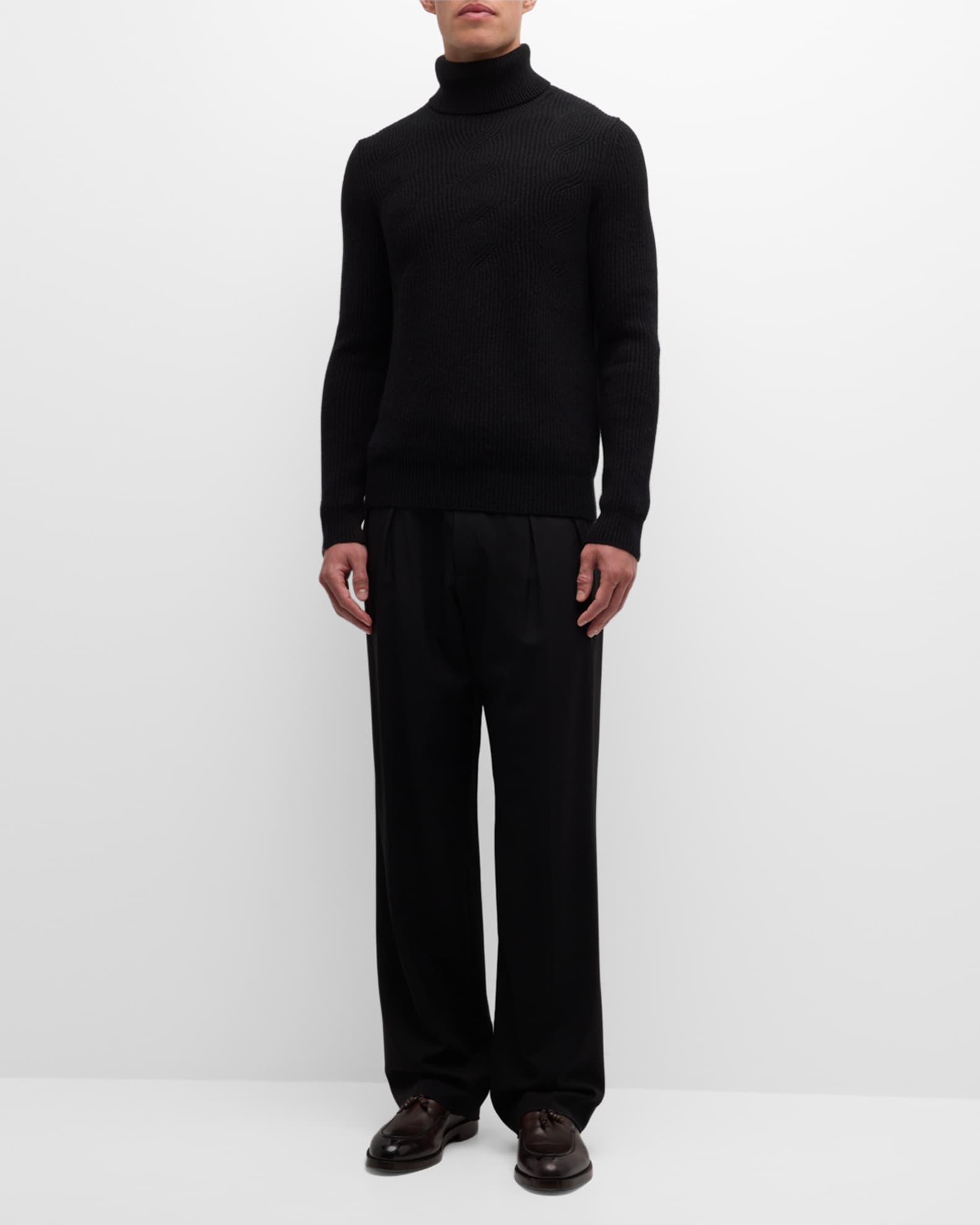 Men s Cable Turtleneck Sweater