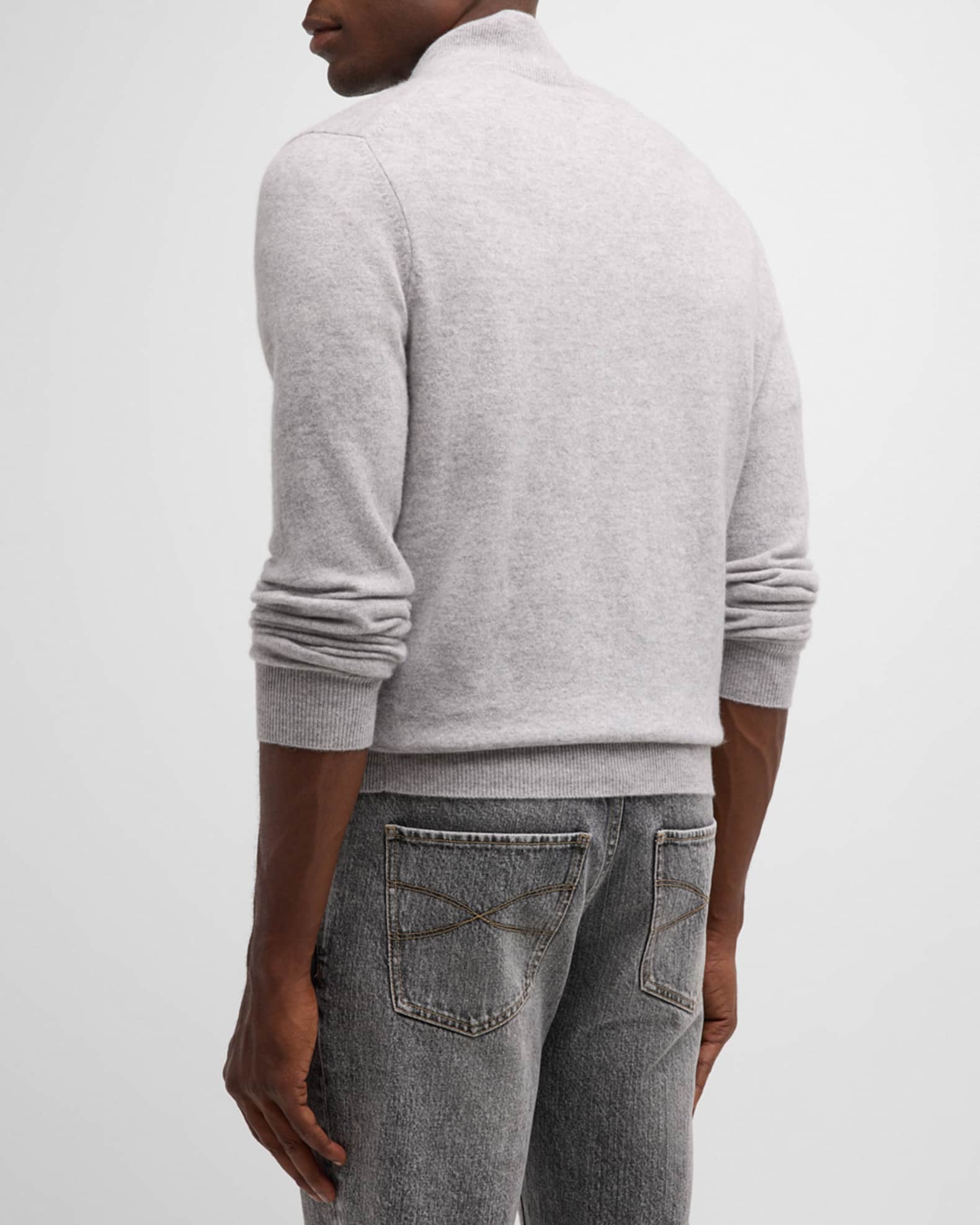Men s Cashmere Quarter Zip Sweater