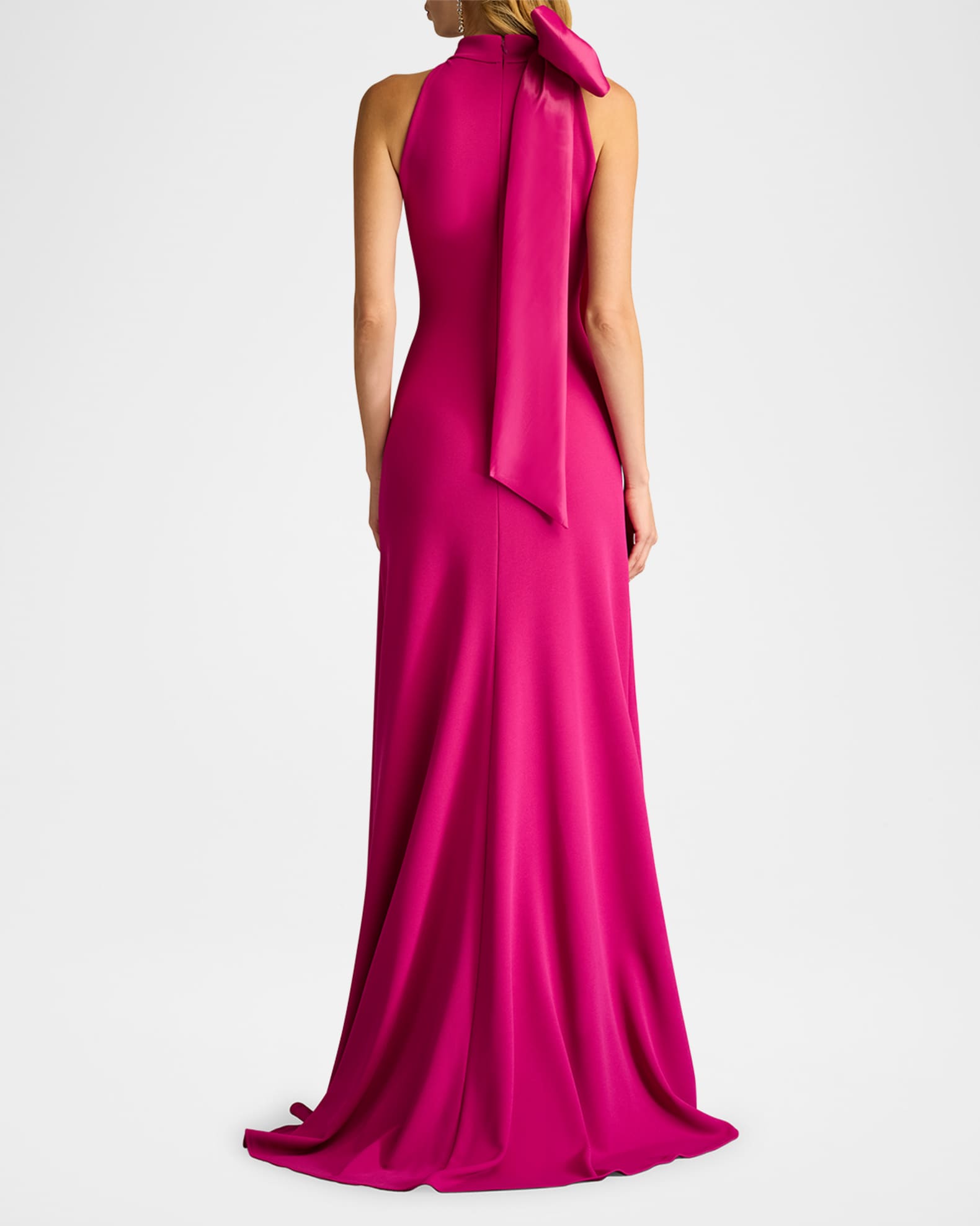 Tadashi Shoji Sleeveless Mock-Neck Bow Gown | Neiman Marcus