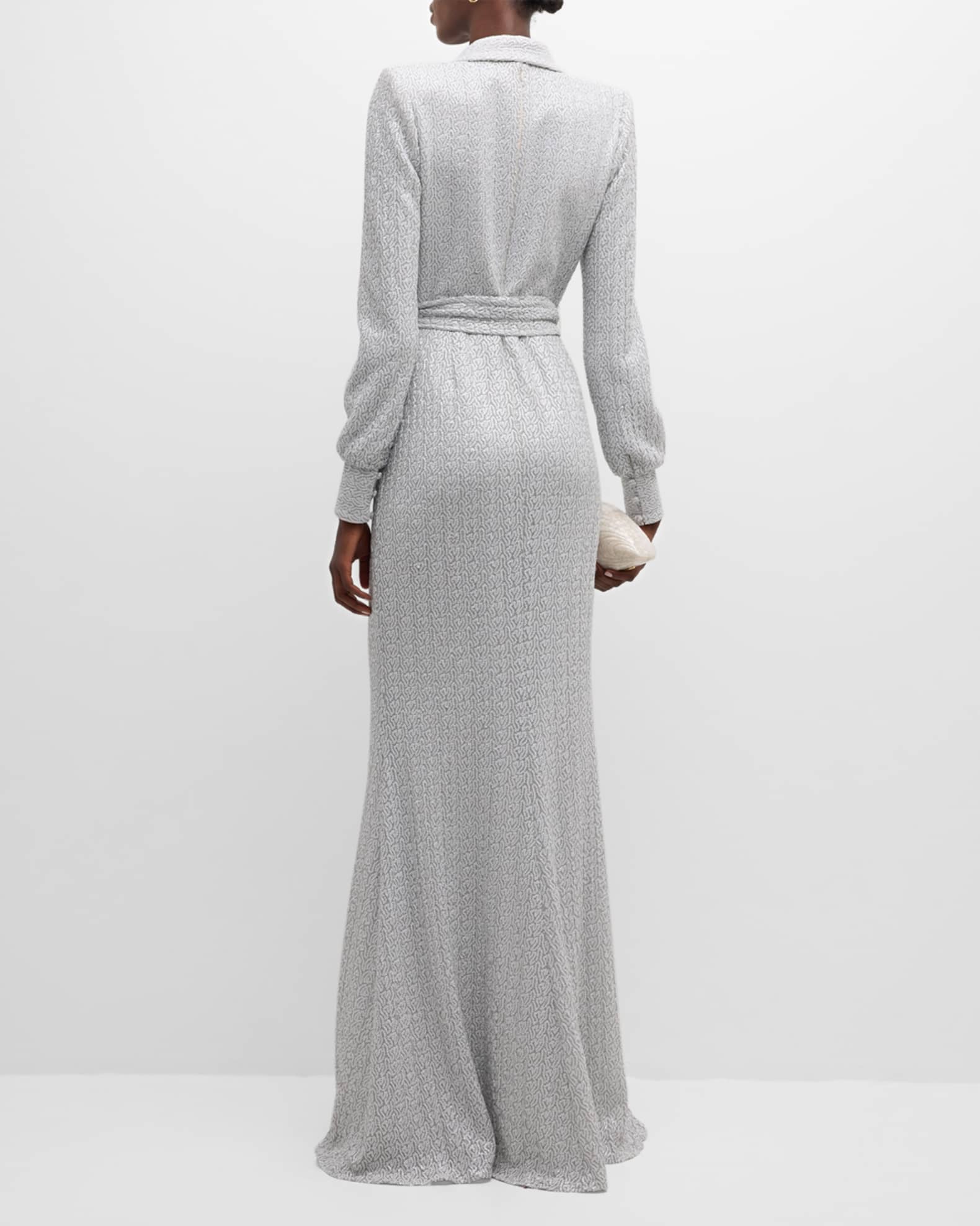 badgley mischka sequin tie waist blazer