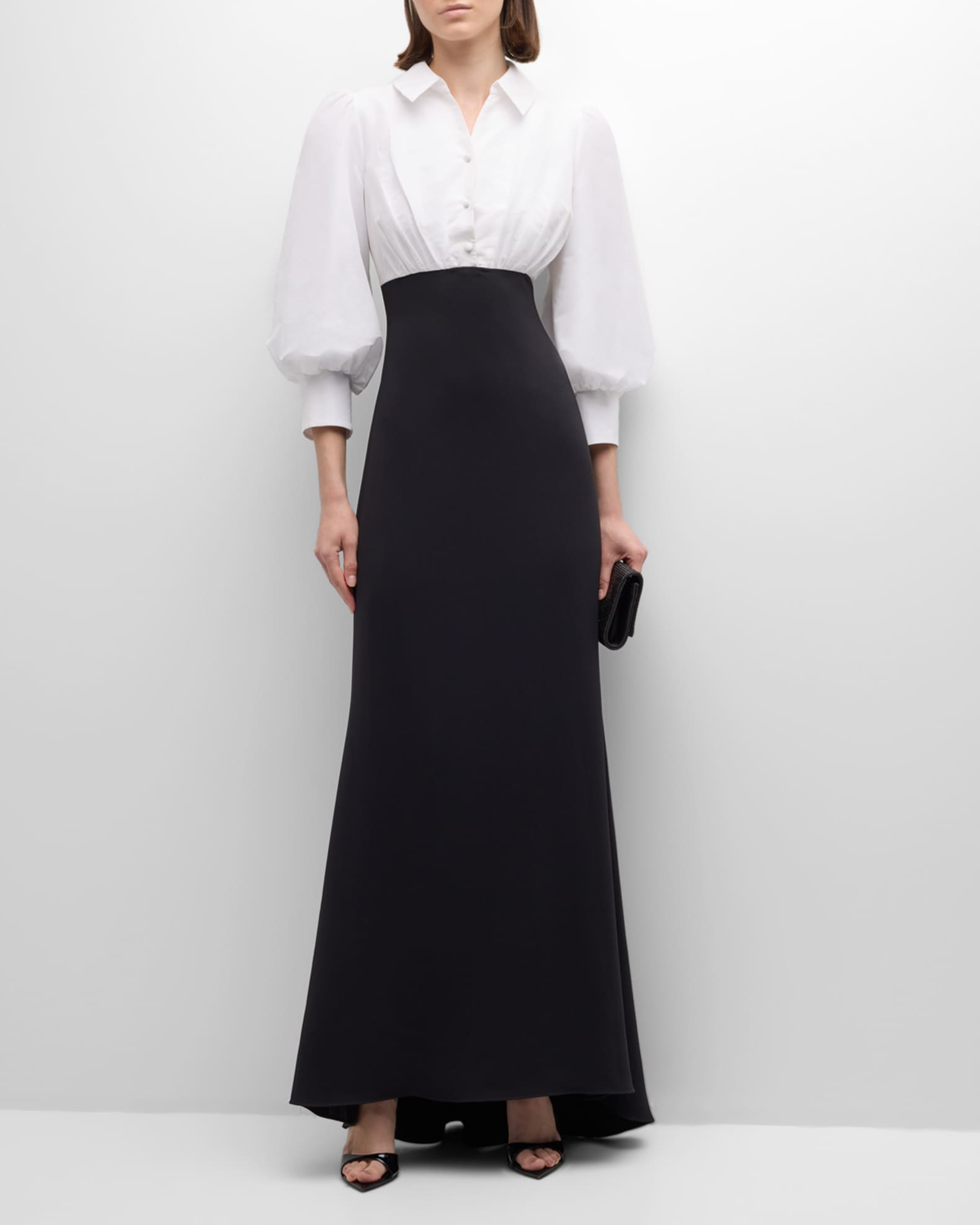 Badgley mischka odessa blouson sleeve gown 2025