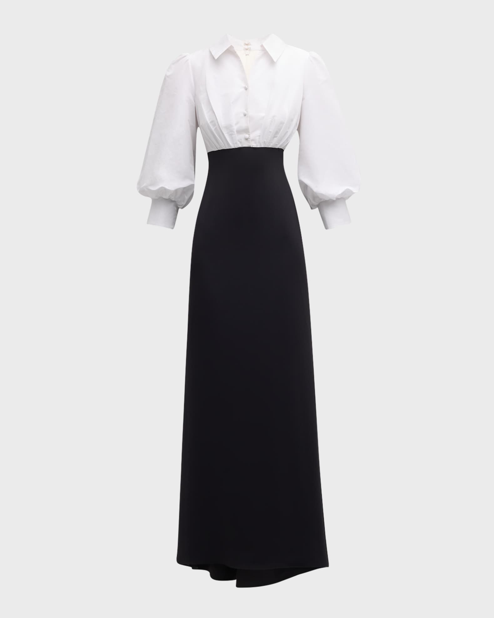 Badgley Mischka Collection Blouson Sleeve Shirt Gown Neiman Marcus