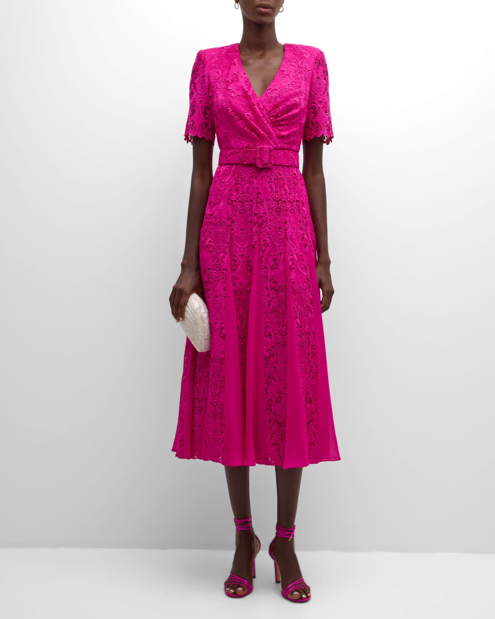 Badgley mischka lace accent bow cocktail dress shop