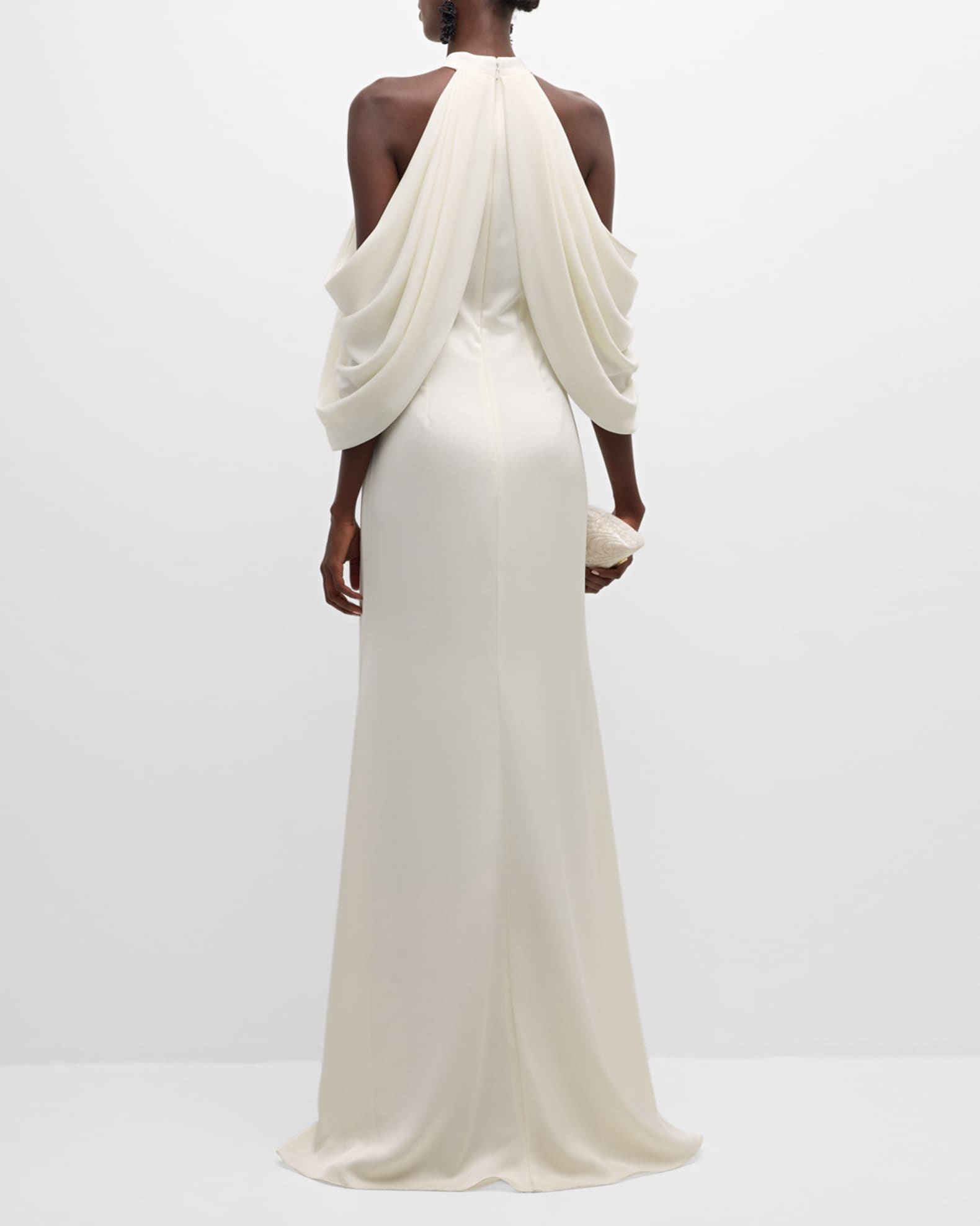Badgley mischka ruby gold halter gown shop