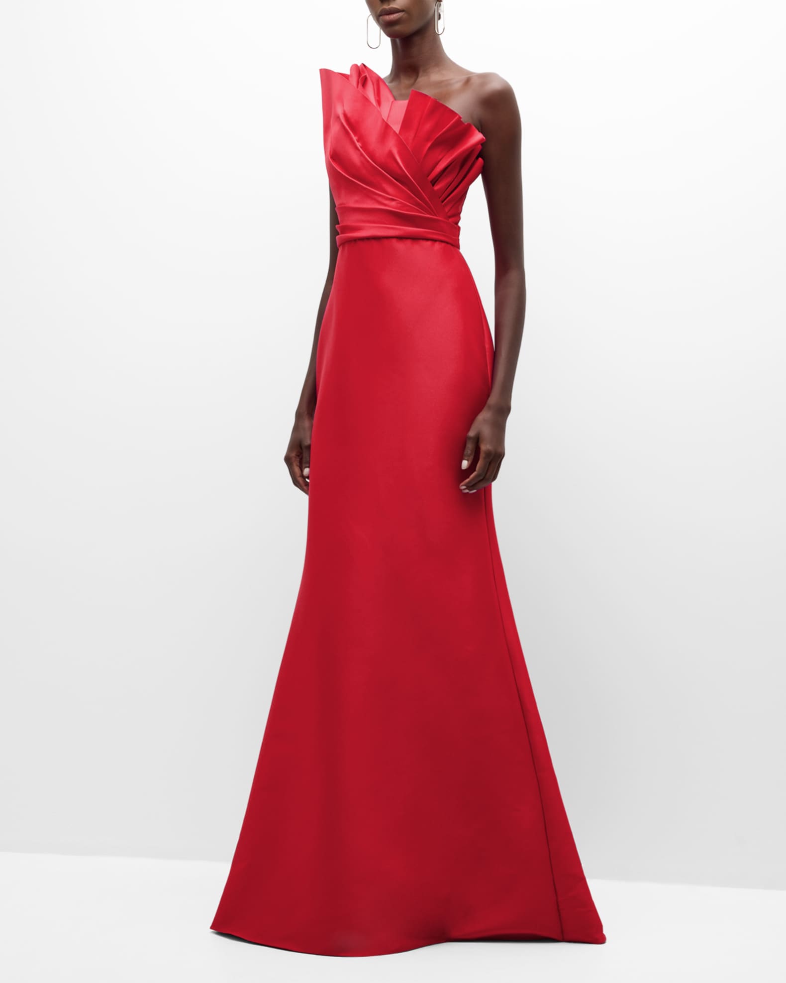 Strapless Pleated Trumpet Gown 1