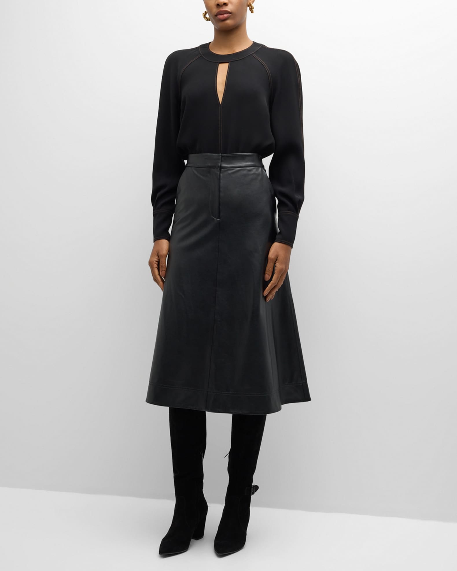 Tena Long-Sleeve Cut-Out Top  1