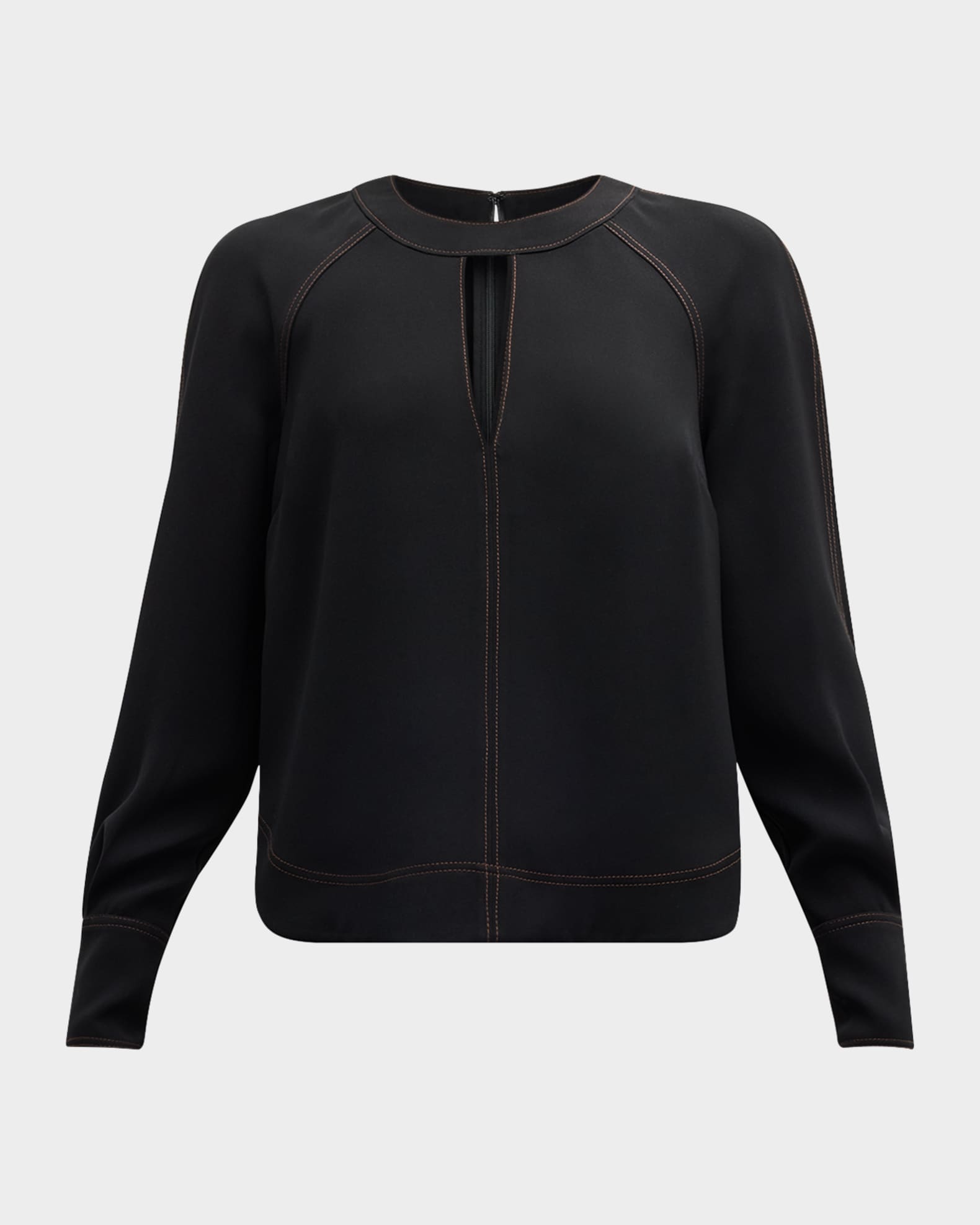 Tena Long-Sleeve Cut-Out Top  0