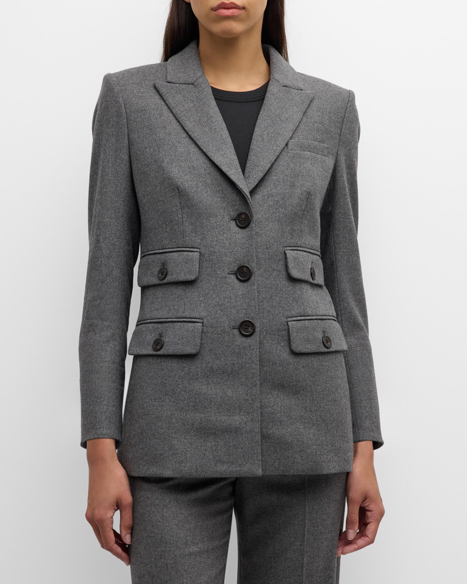 VERONICA BEARD Dickey Velvet-Jacquard Blazer in Black