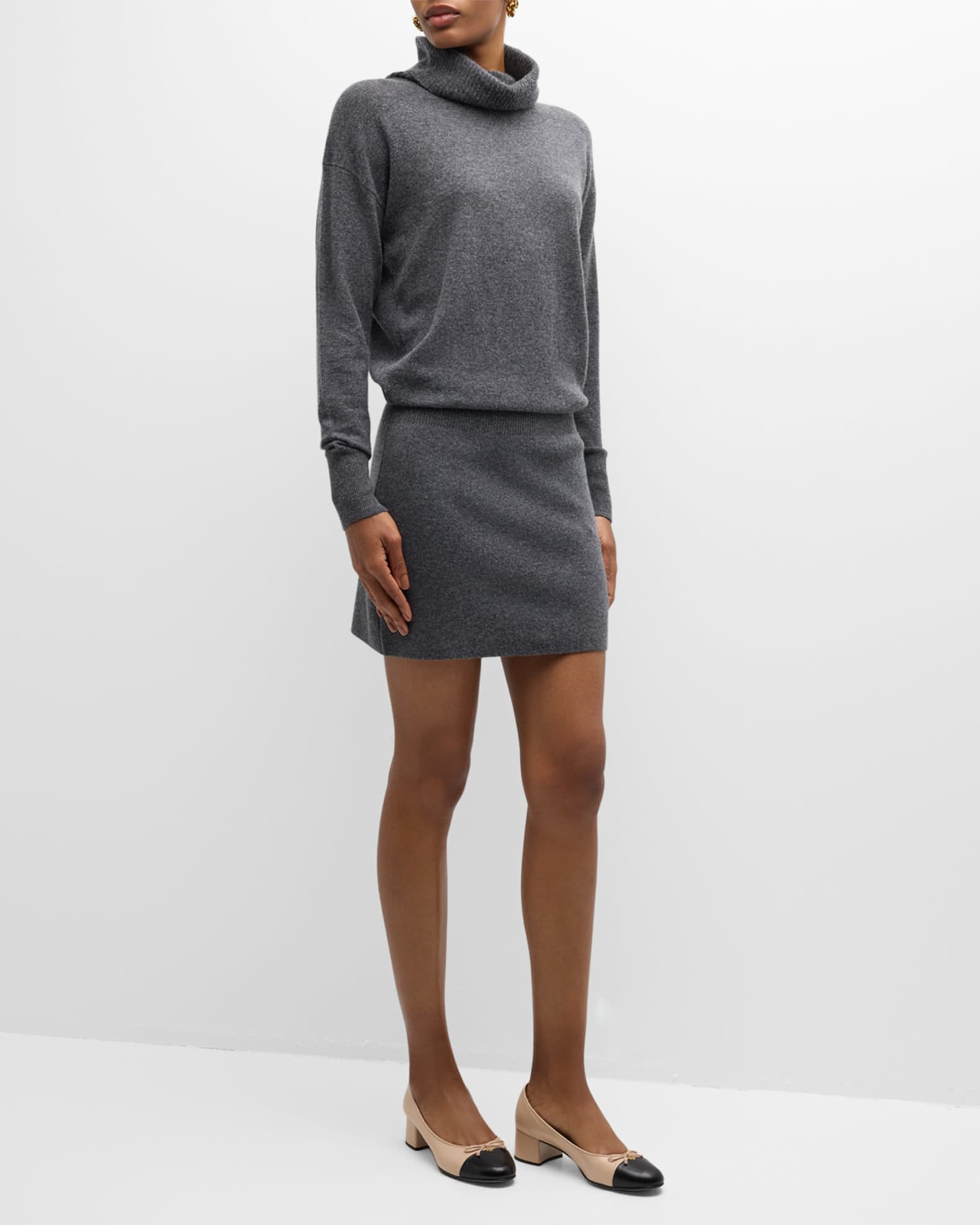 Cassidy Wool Cashmere Turtleneck Sweater Dress