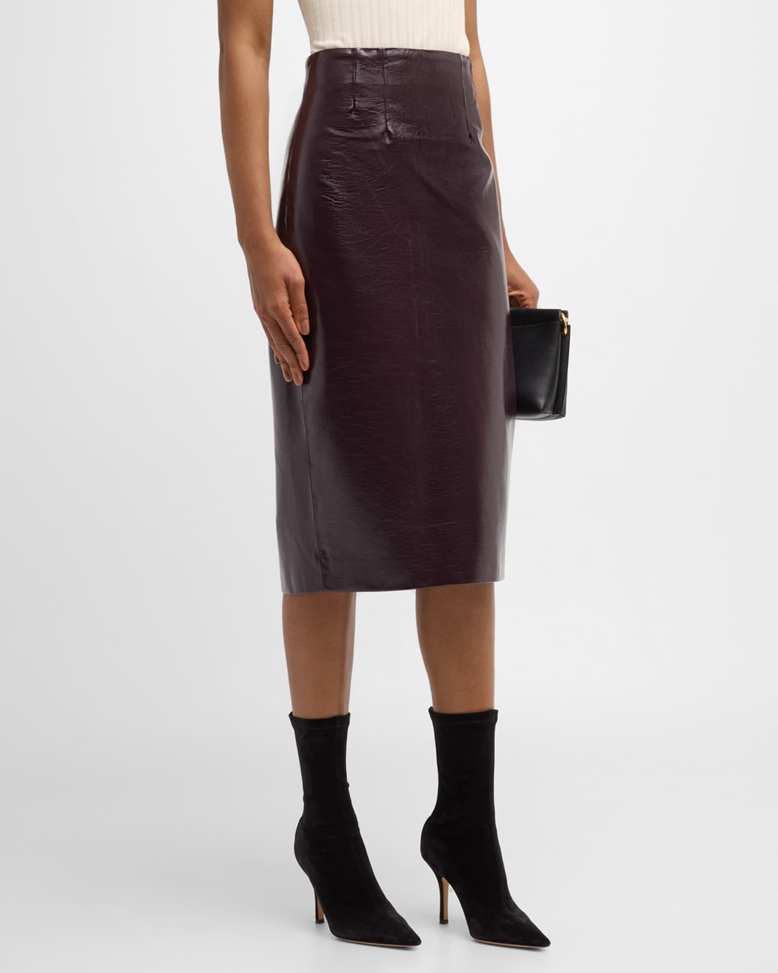 Whitney Skirt - Vegan Leather :: Brown