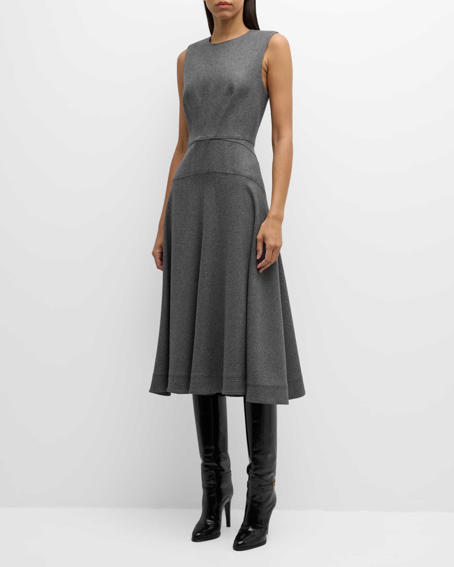 Veronica Beard Karrigan Sleeveless A Line Midi Dress Grey Women s 14 Cocktail Party Wedding Guest Dresses A Line Dresses