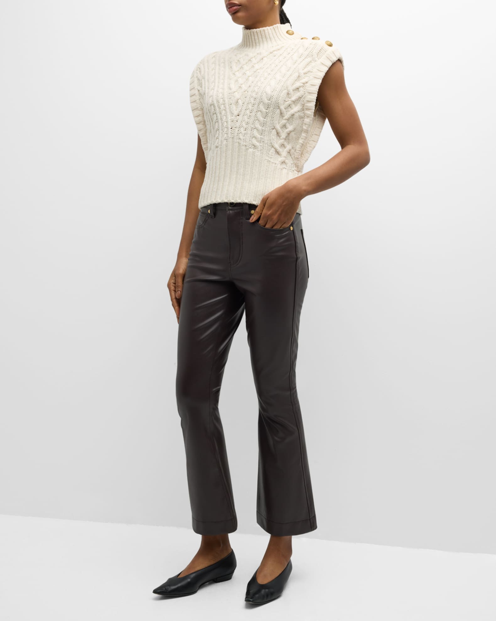 HYKE / CABLE-KNIT CROPPED VEST（The 15 Best Women's Sweater