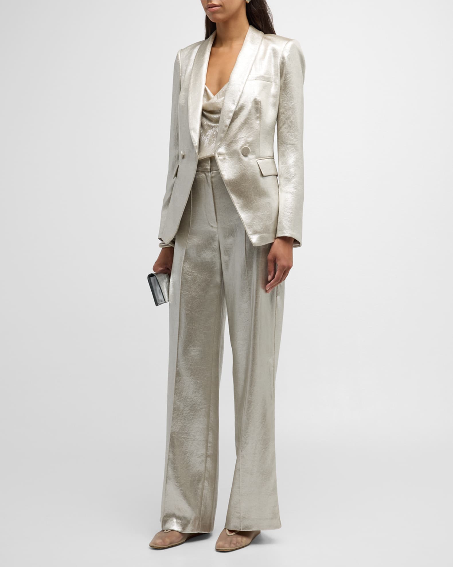 Veronica beard metallic blazer cheap